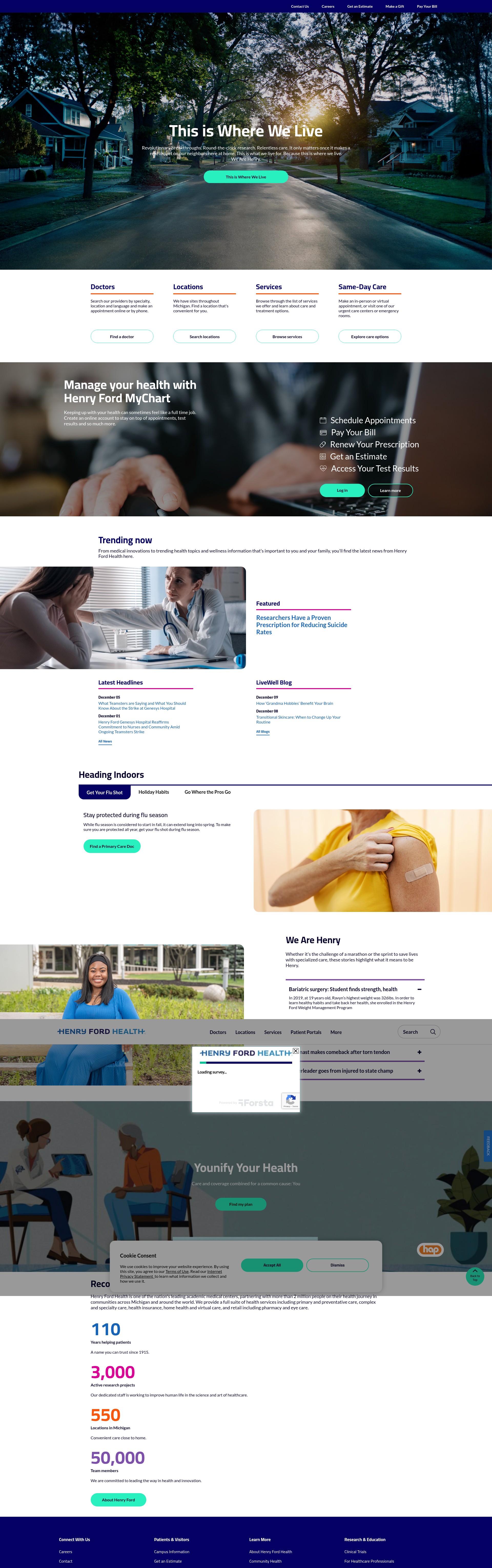 Screenshot of www.henryford.com