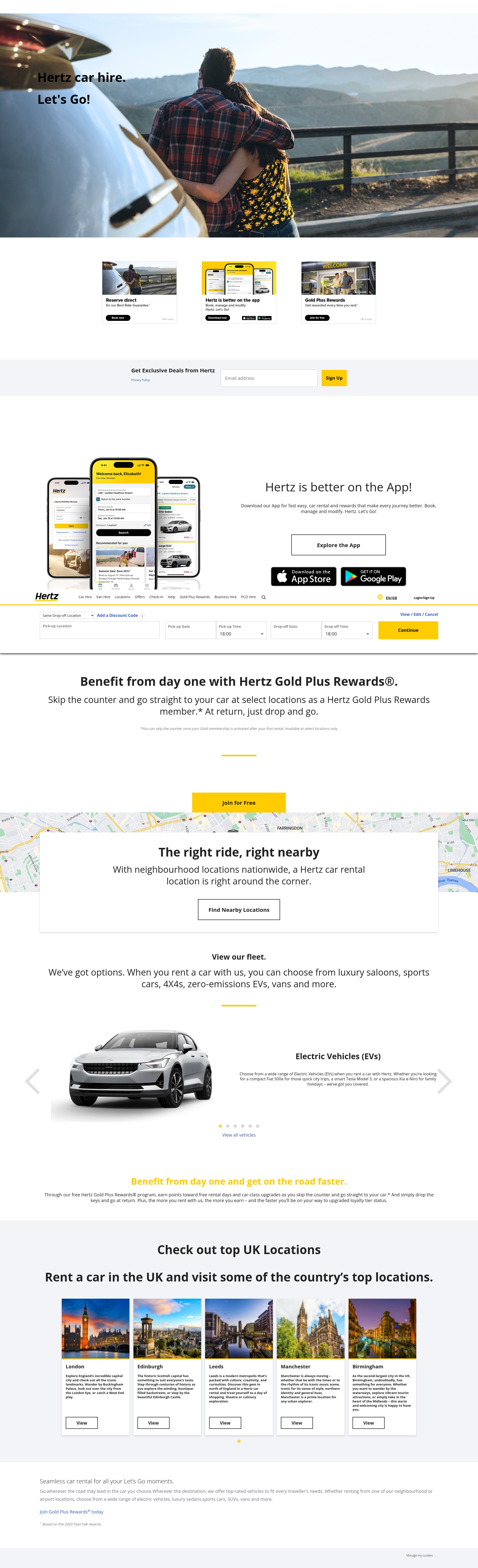 Screenshot of www.hertz.co.uk