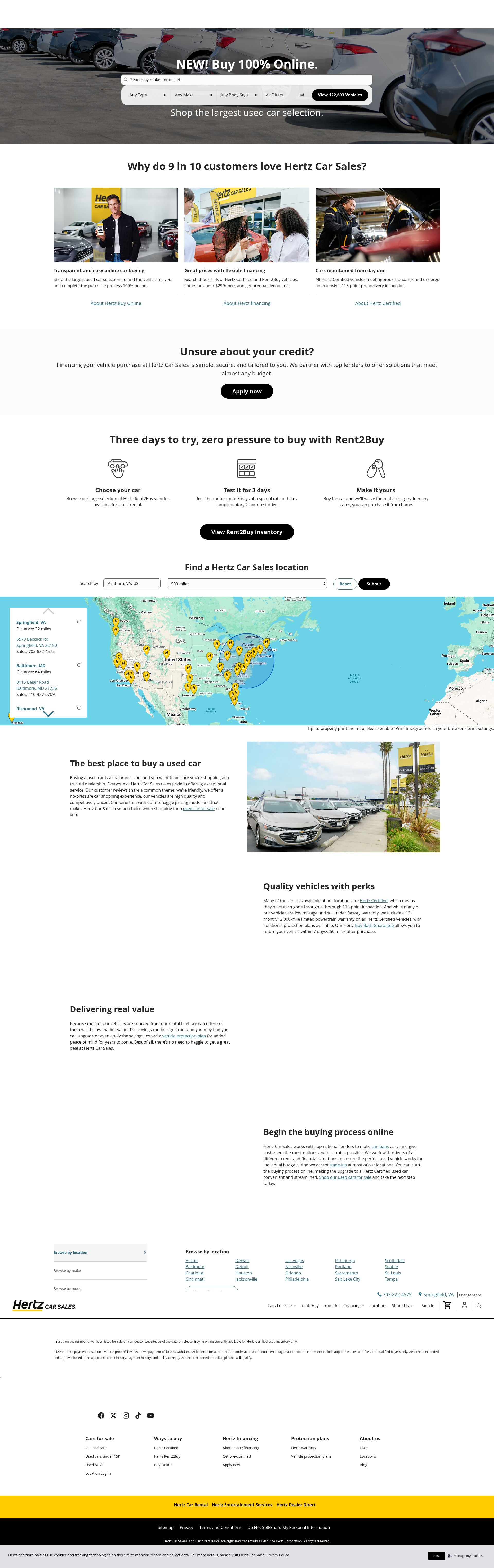 Screenshot of www.hertzcarsales.com