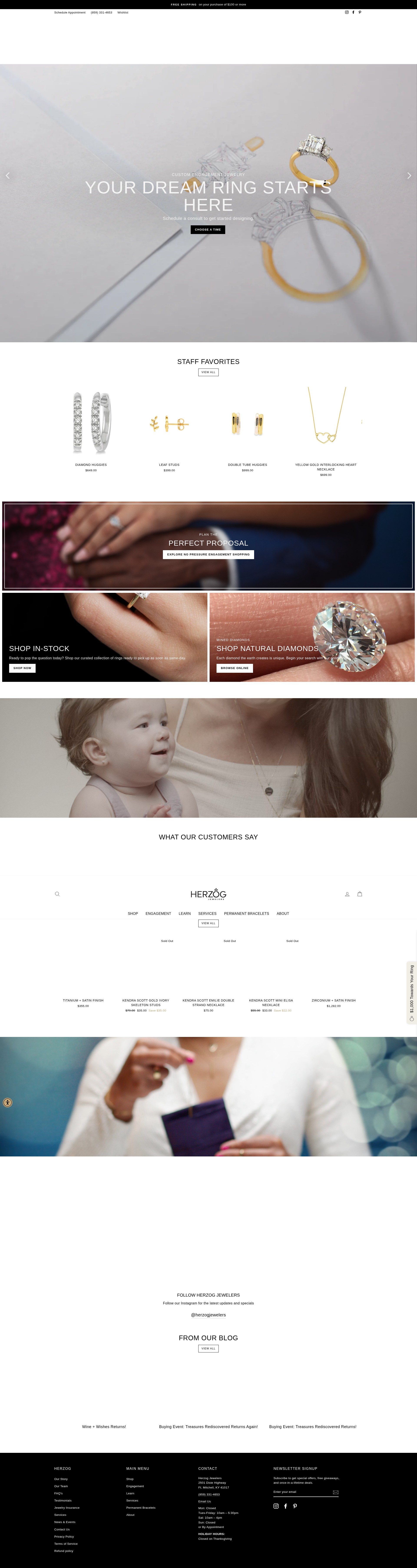 Screenshot of www.herzogjewelers.com