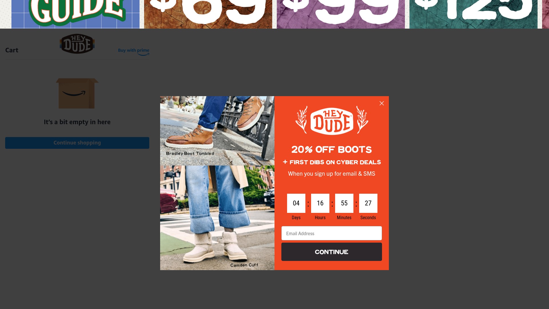 Screenshot of www.heydude.com