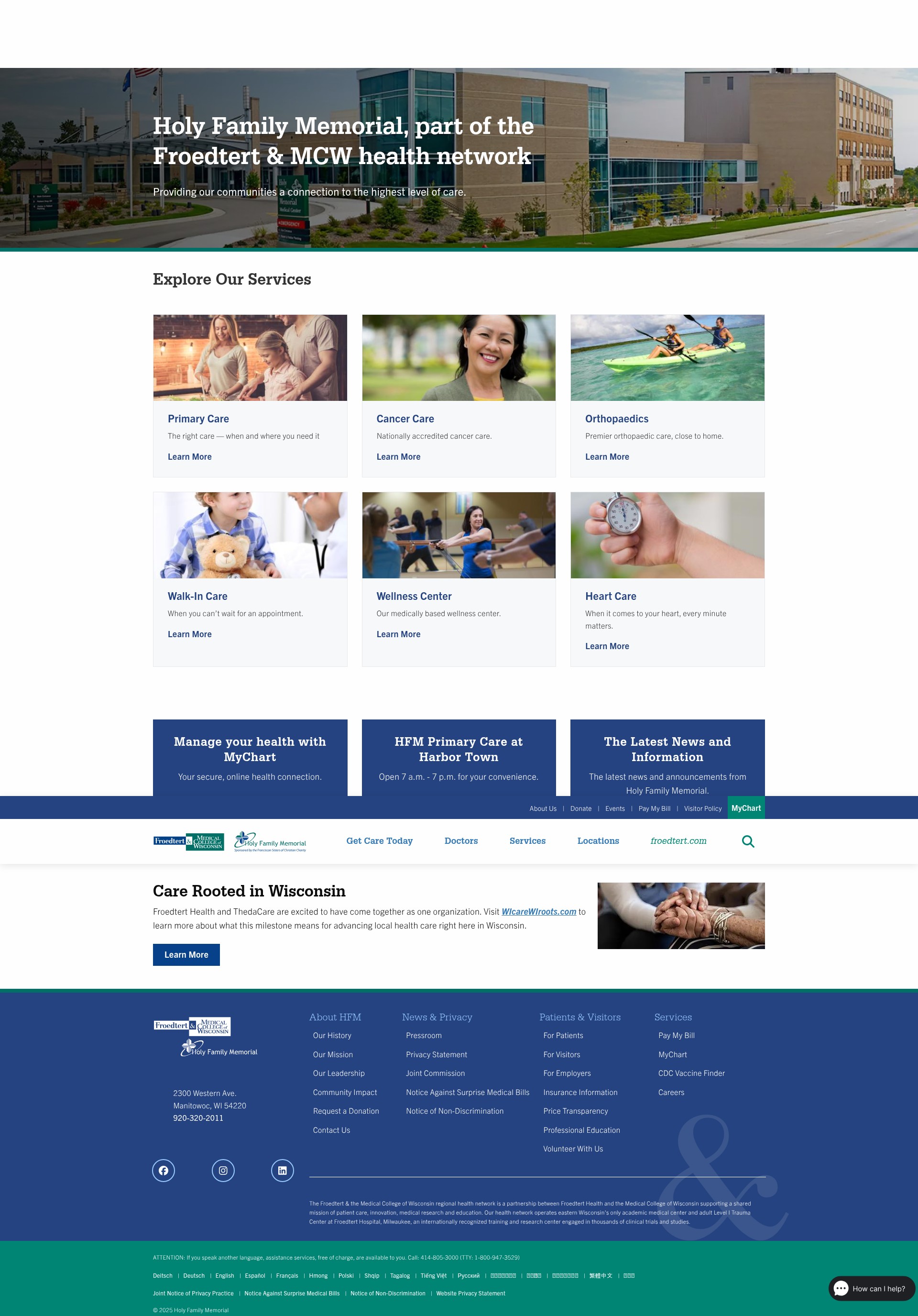 Screenshot of www.hfmhealth.org