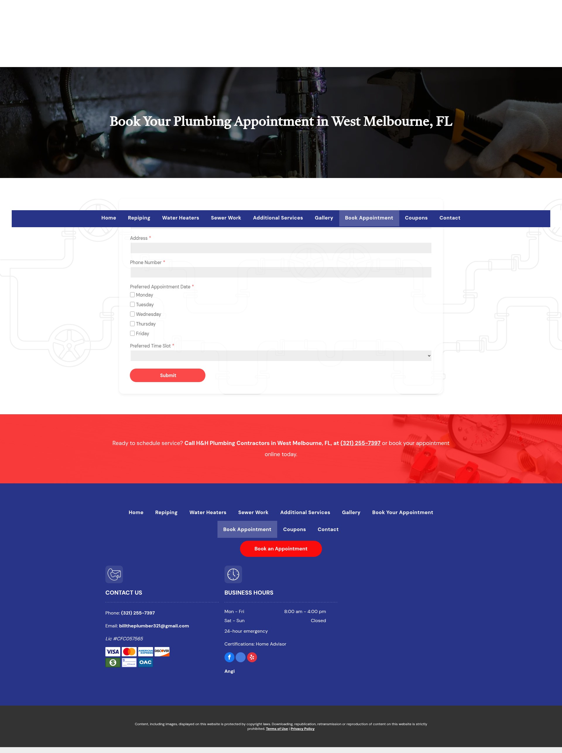 Screenshot of www.hhplumbfl.com