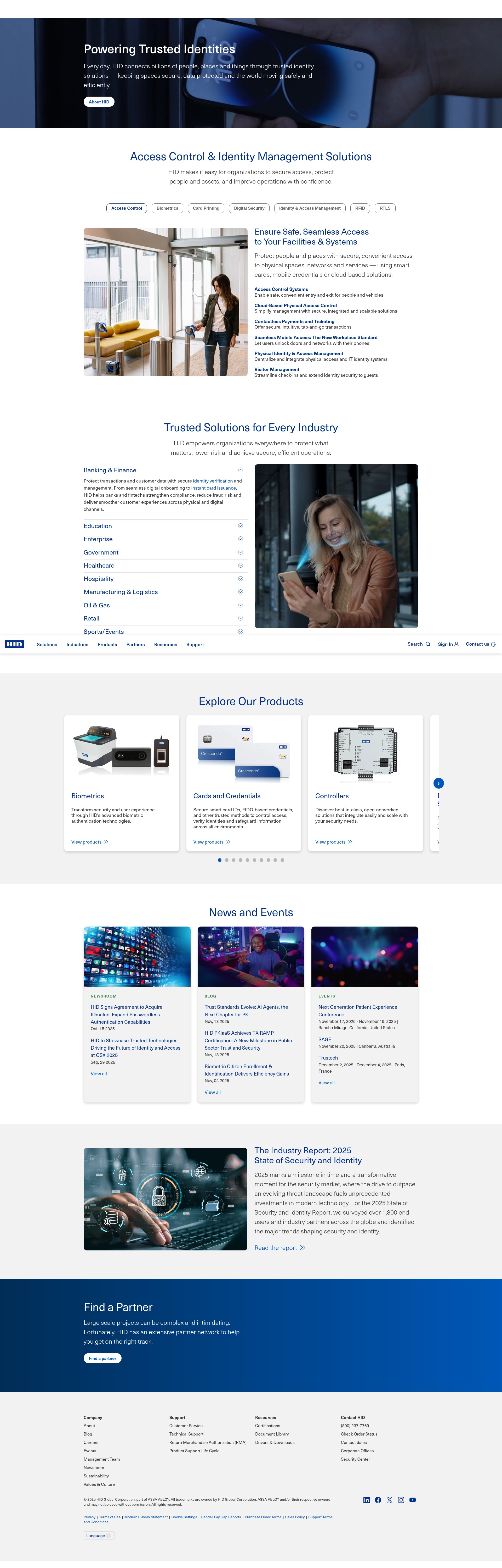 Screenshot of www.hidglobal.com
