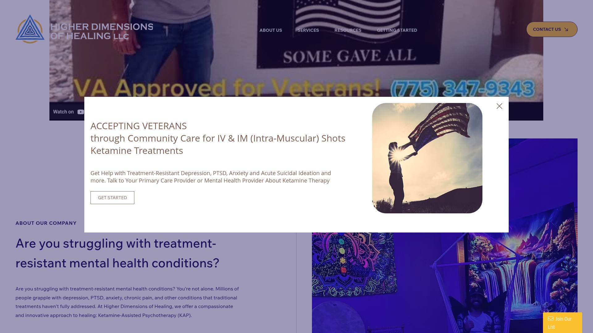 Screenshot of www.higherdimensionsofhealing.com