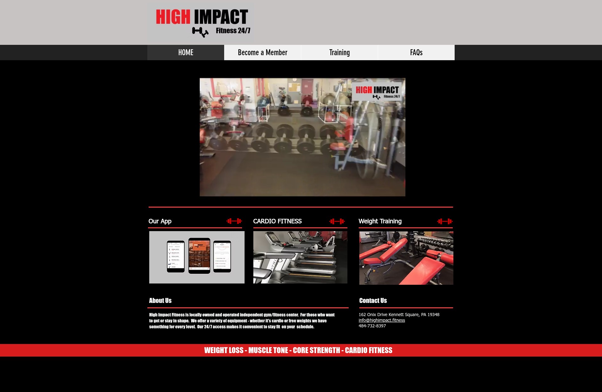 Screenshot of www.highimpact.fitness