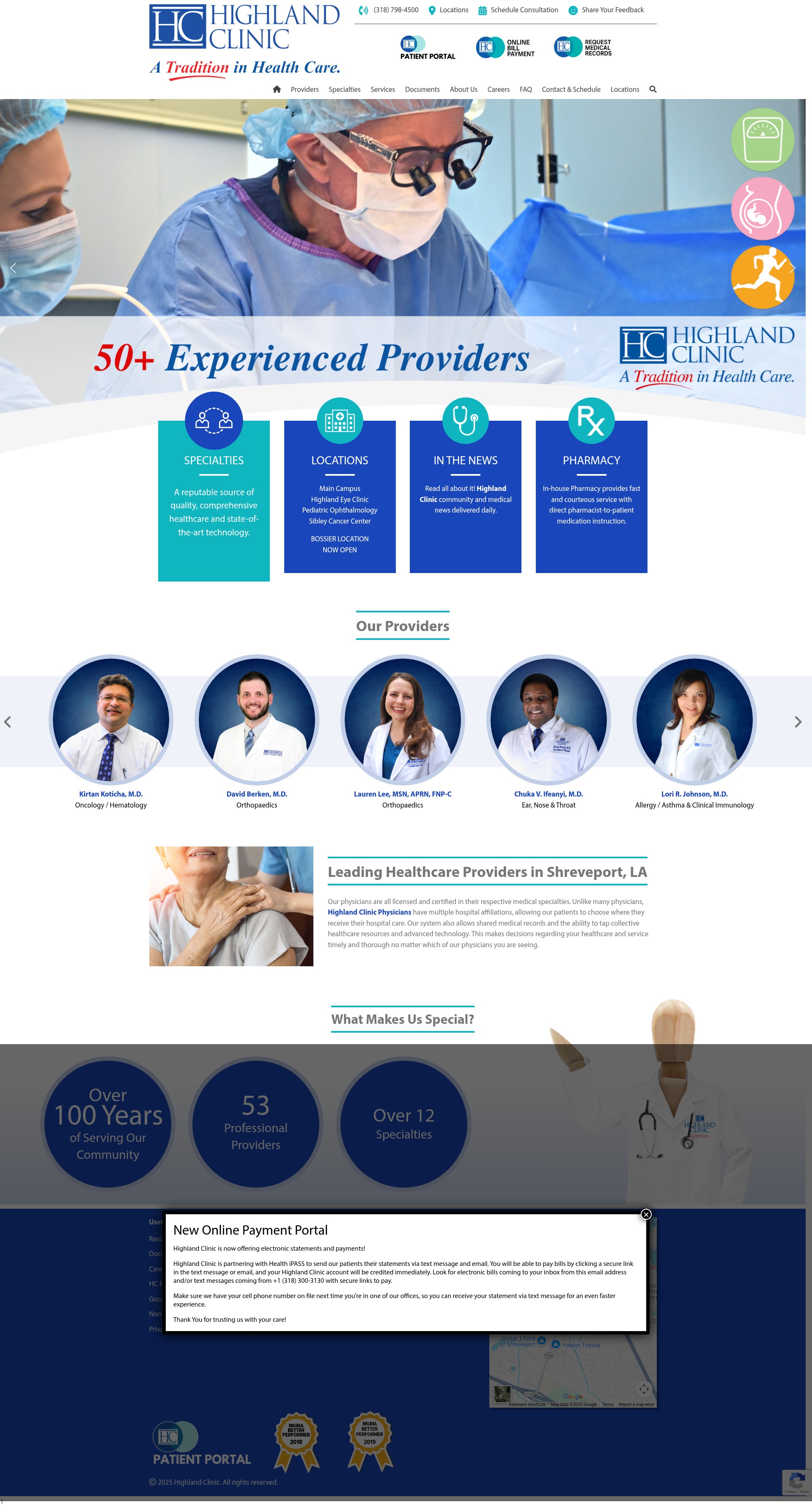 Screenshot of www.highlandclinic.com