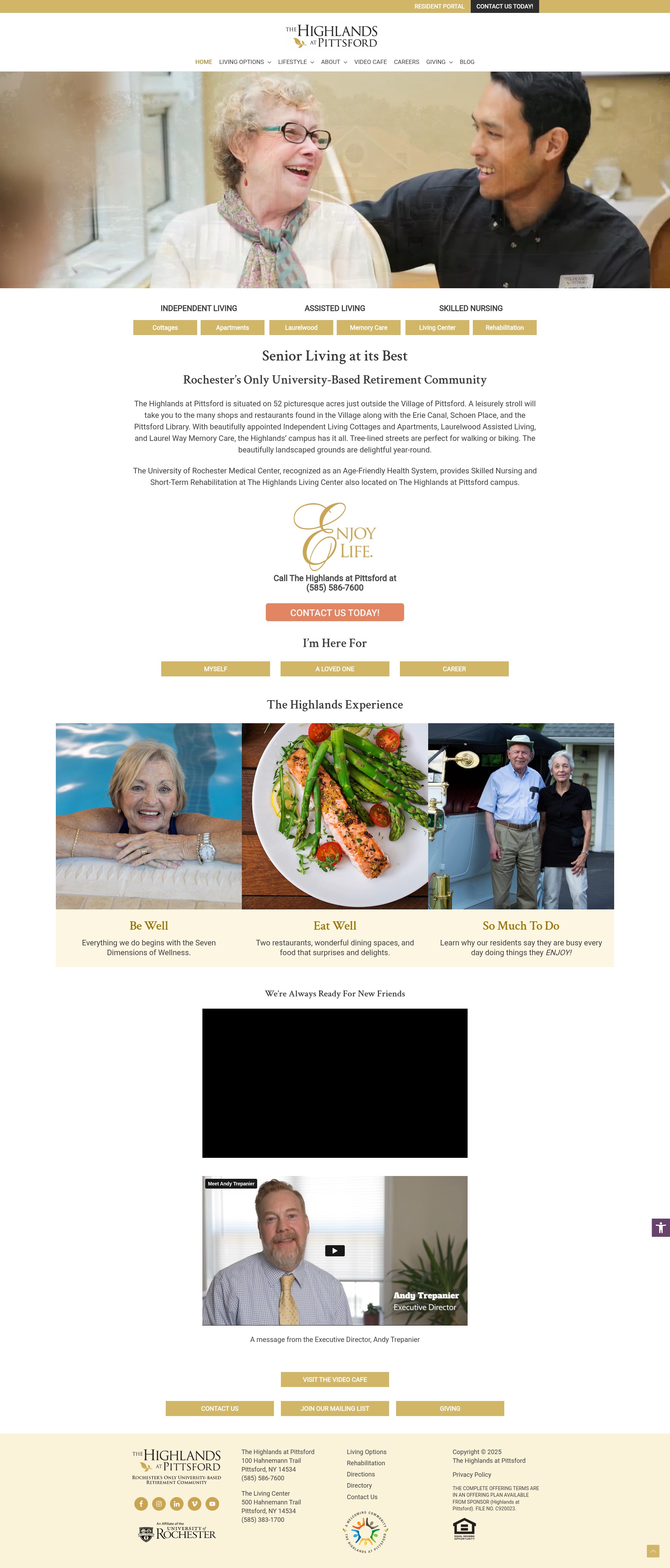 Screenshot of www.highlandsatpittsford.org