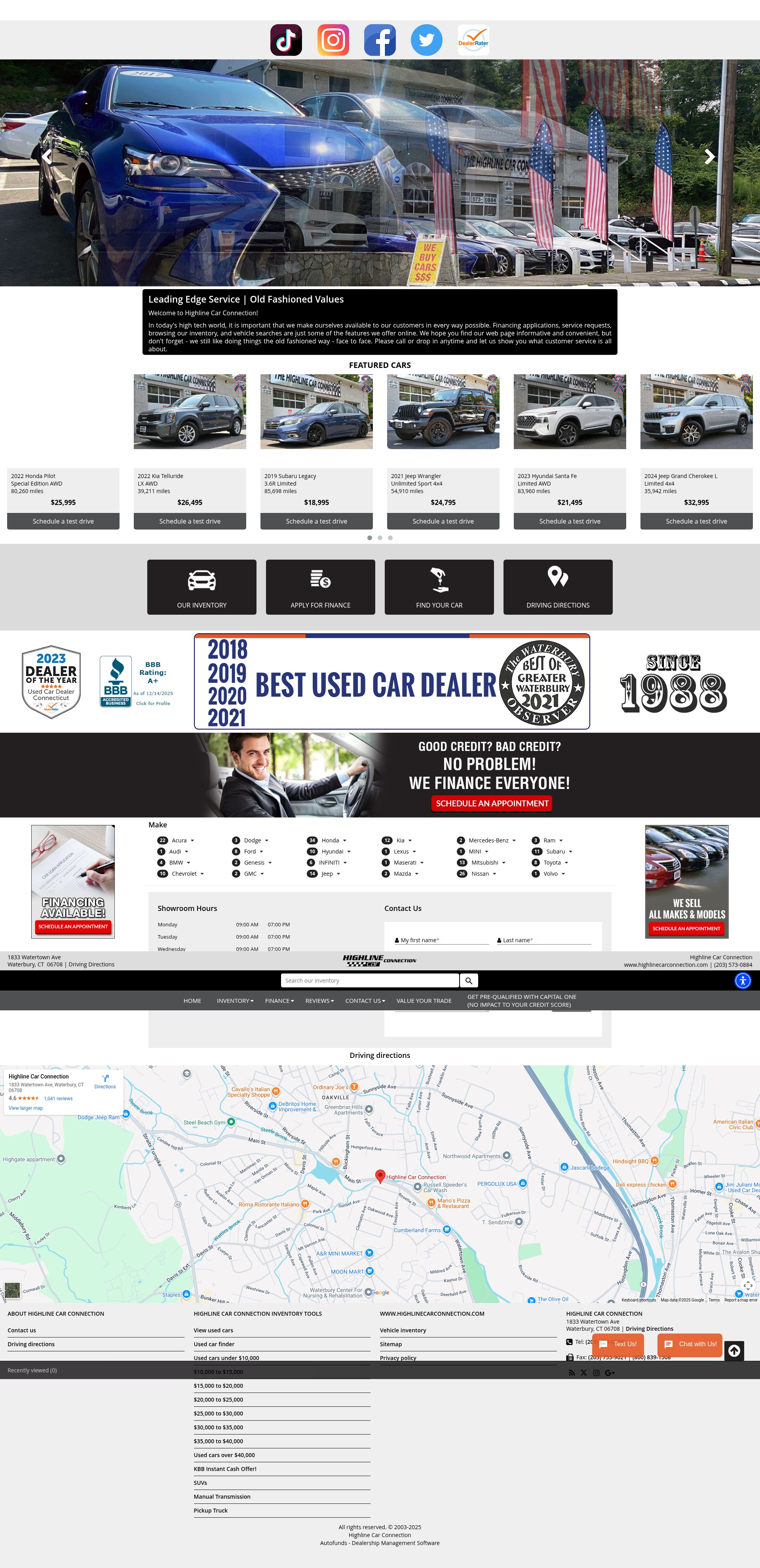 Screenshot of www.highlinecarconnection.com
