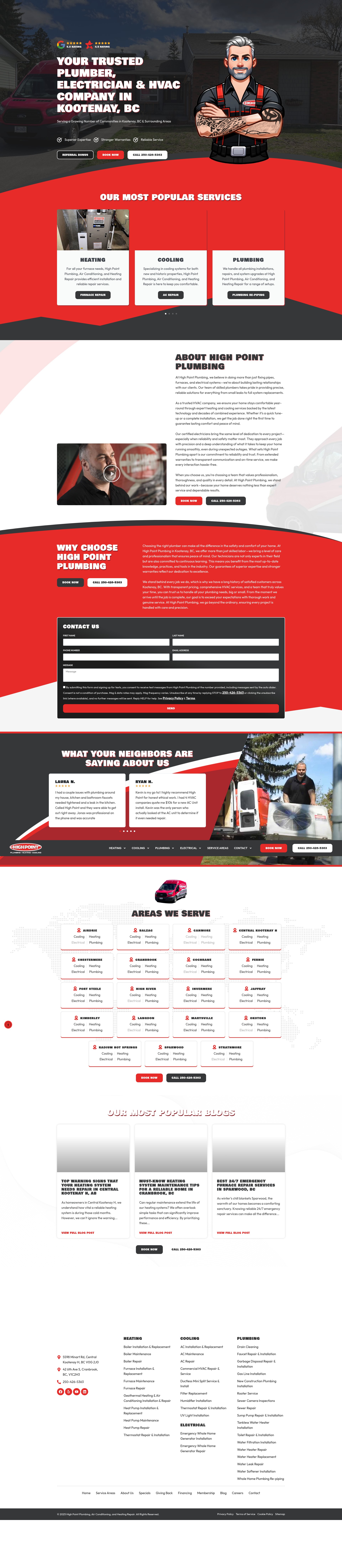 Screenshot of www.highpointplumbing.ca