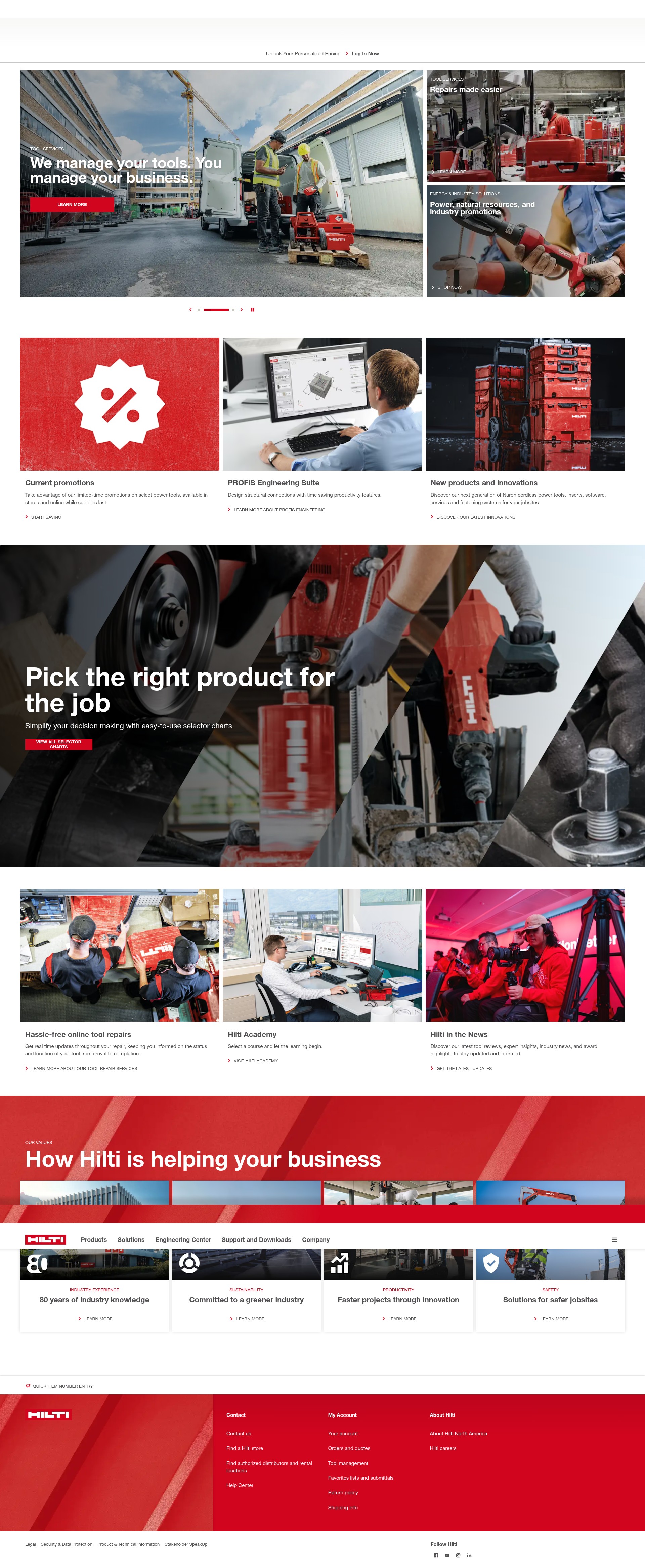 Screenshot of www.hilti.ca