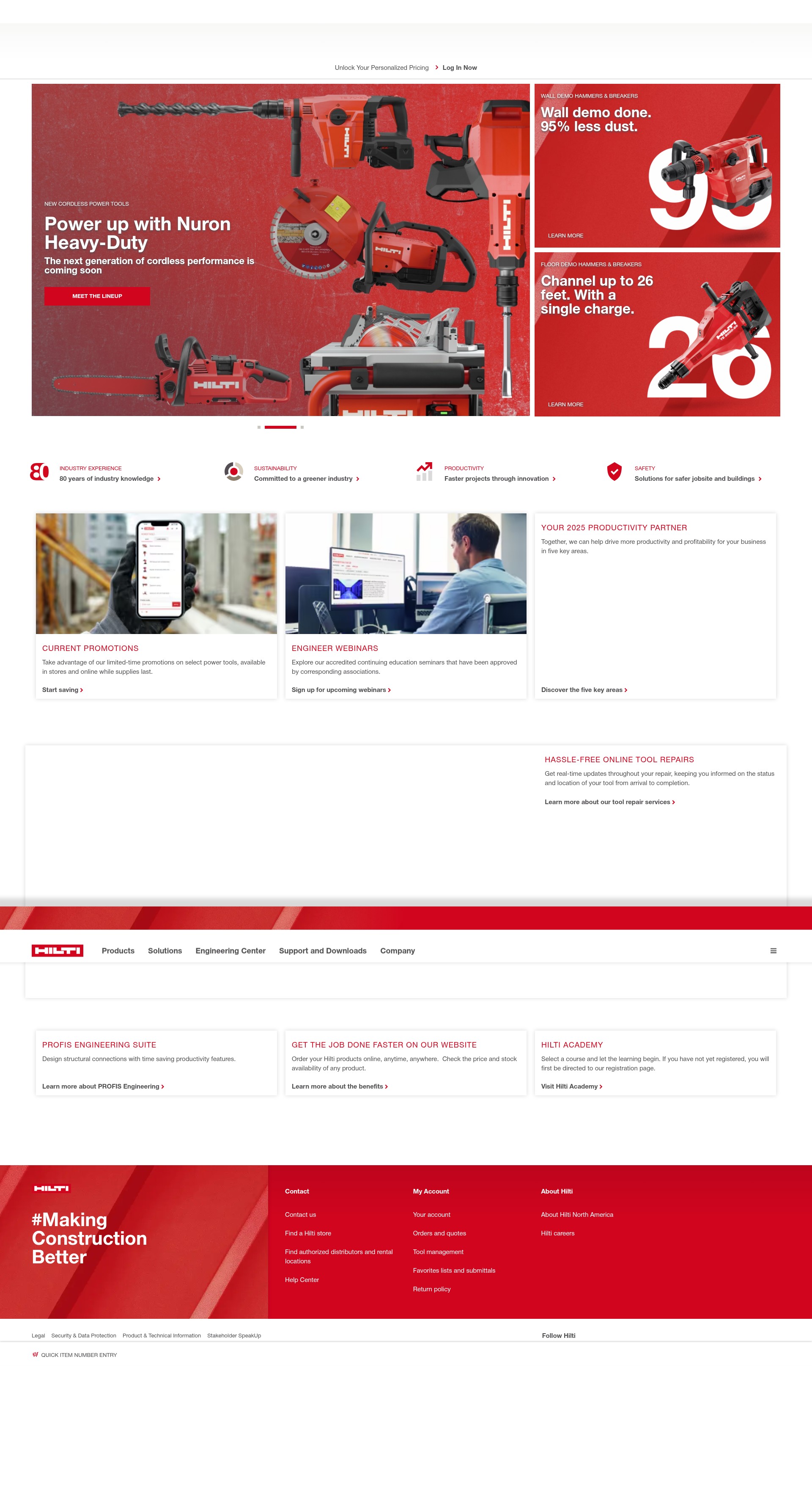 Screenshot of www.hilti.com