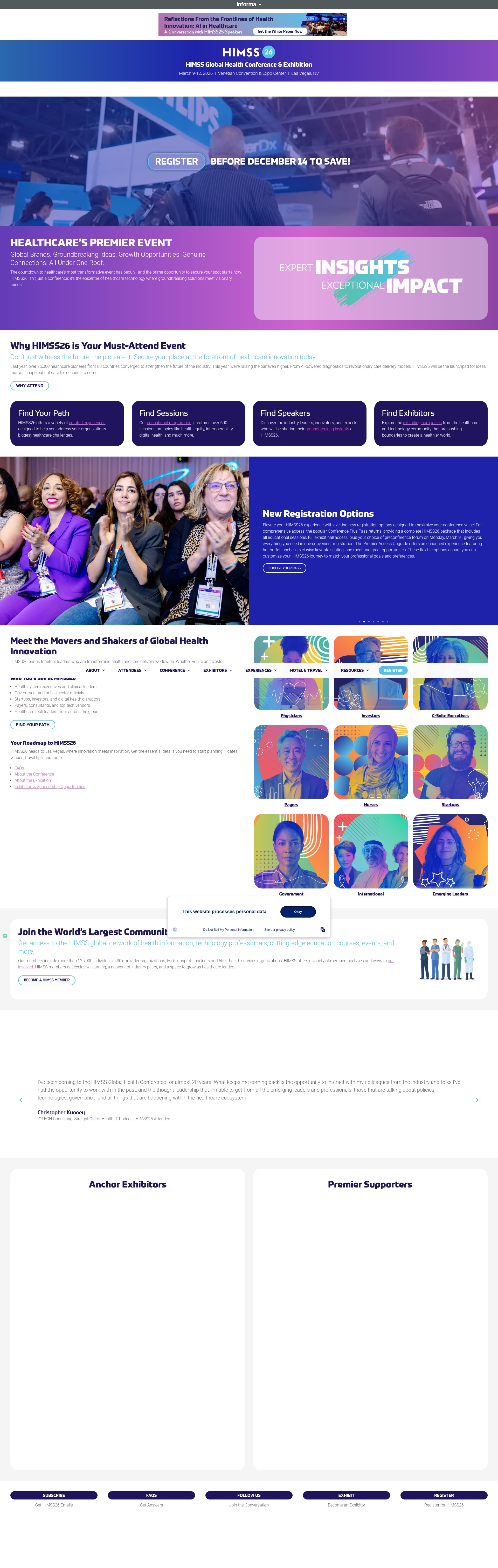Screenshot of www.himssconference.com