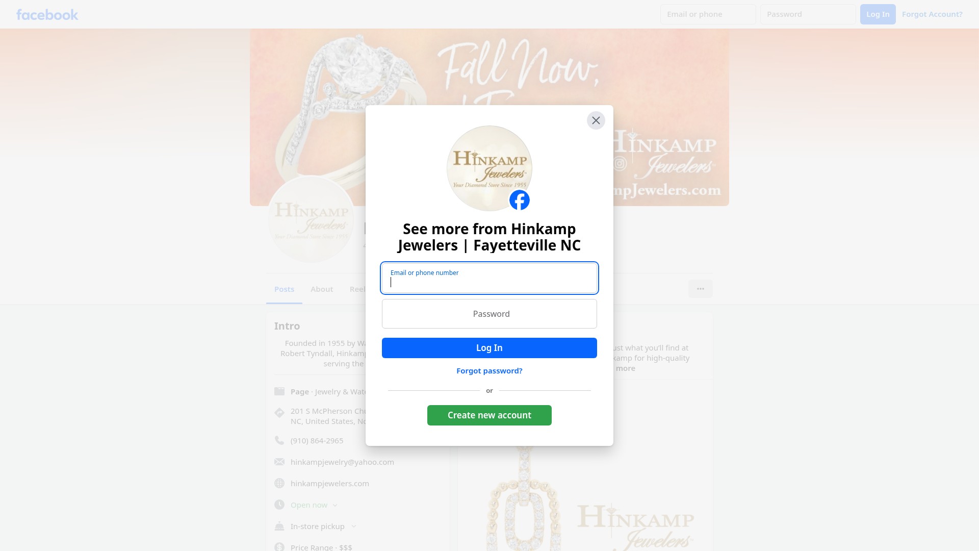 Screenshot of www.hinkampjewelers.com