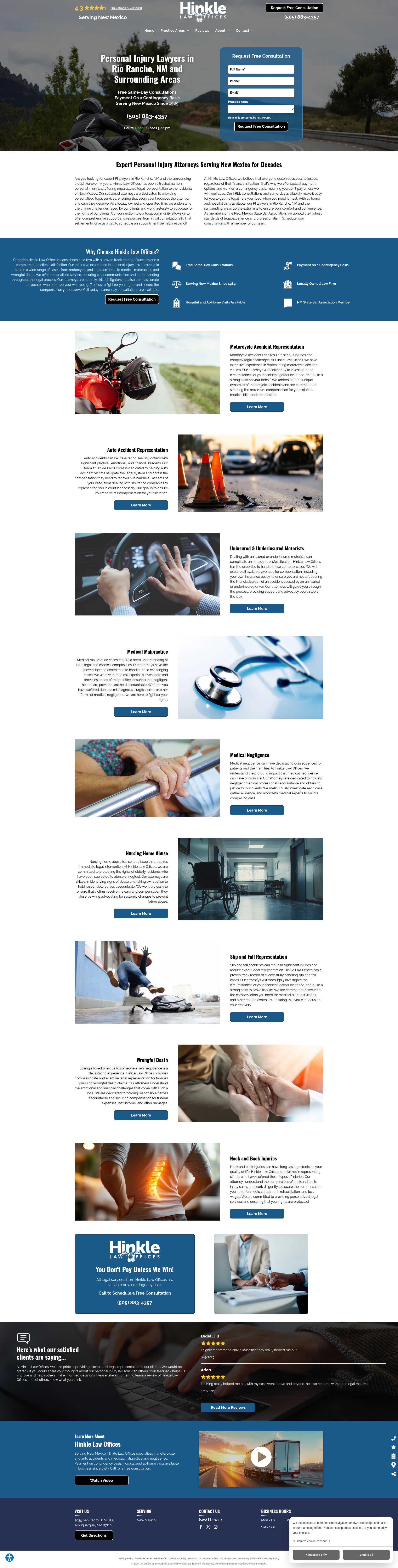 Screenshot of www.hinklelawoffices.com