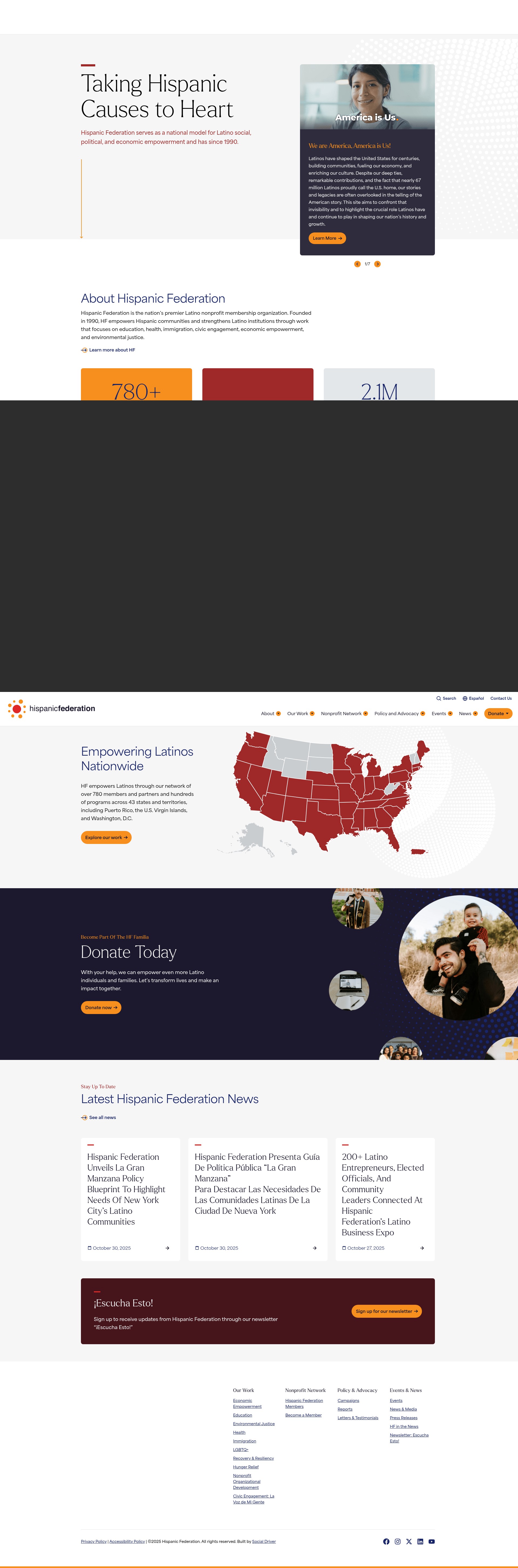 Screenshot of www.hispanicfederation.org