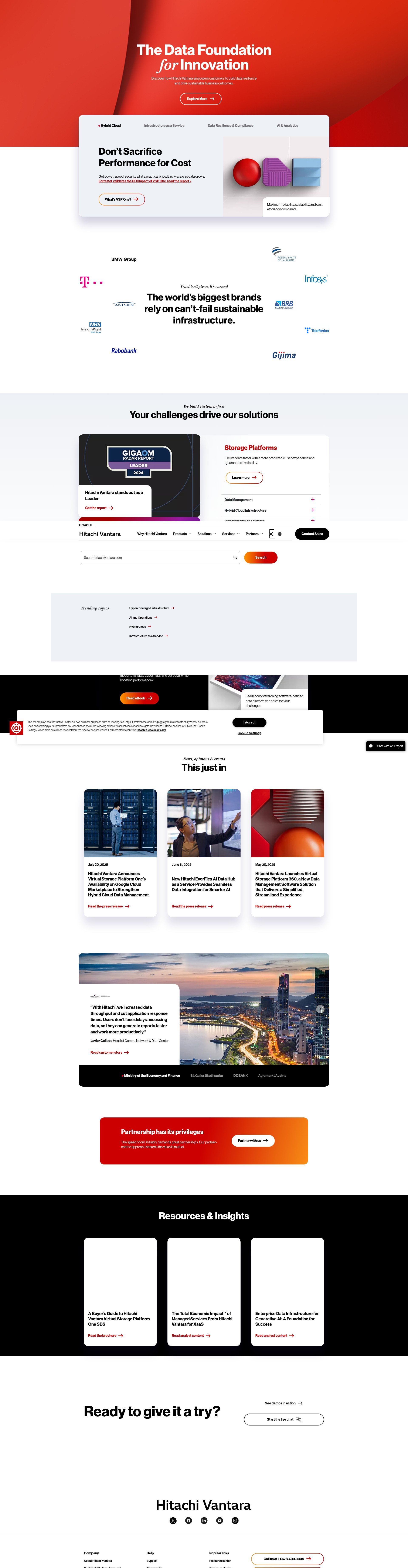 Screenshot of www.hitachivantara.com