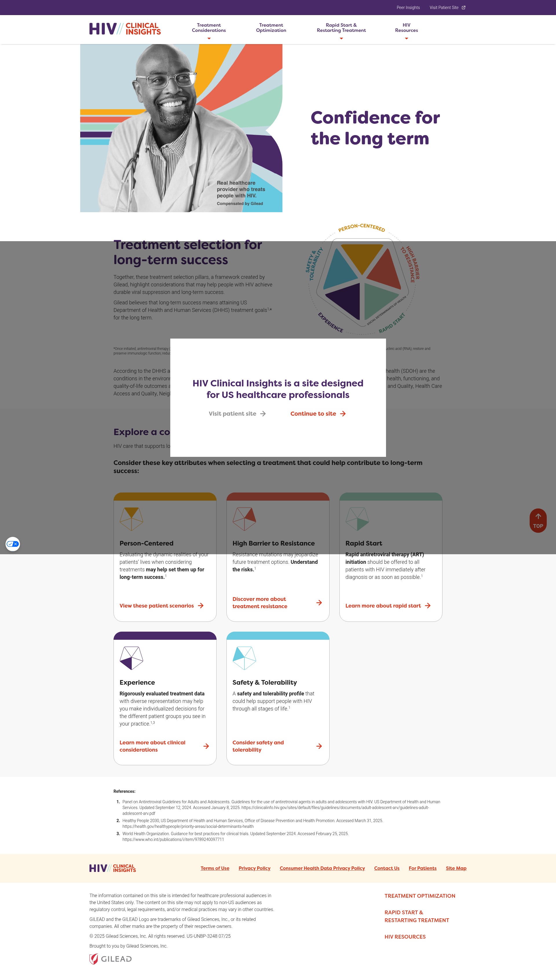 Screenshot of www.hivclinicalinsights.com