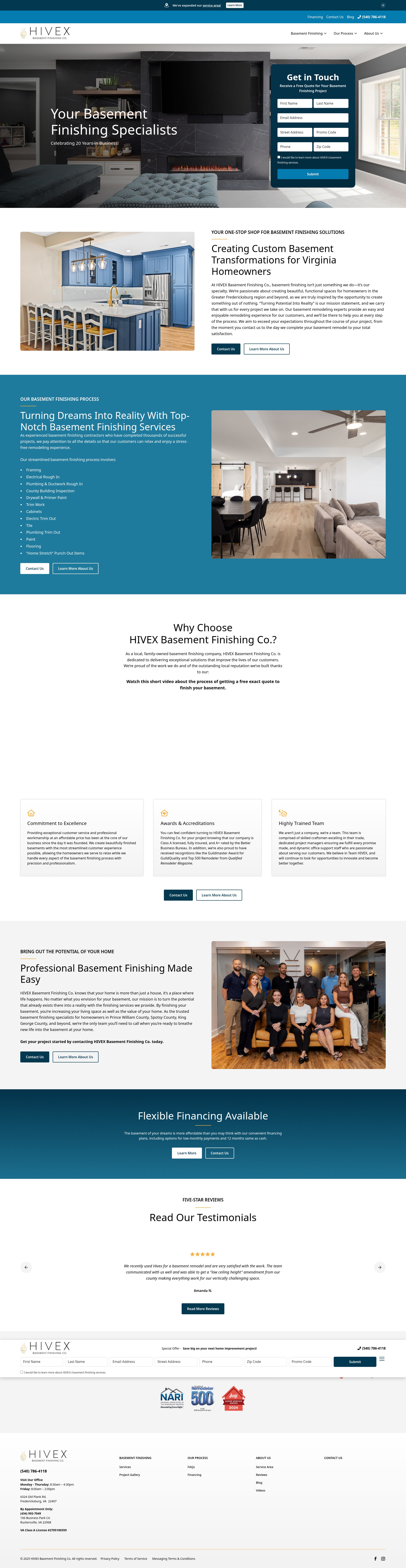 Screenshot of www.hivexbasements.com