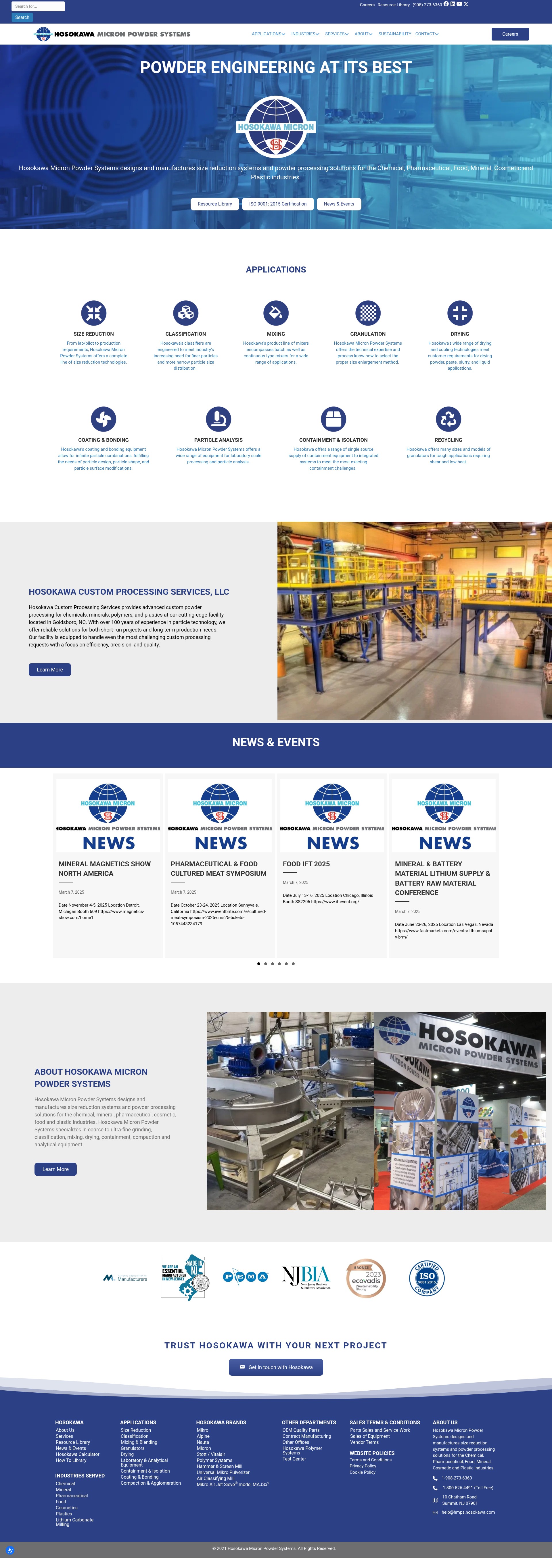 Screenshot of www.hmicronpowder.com