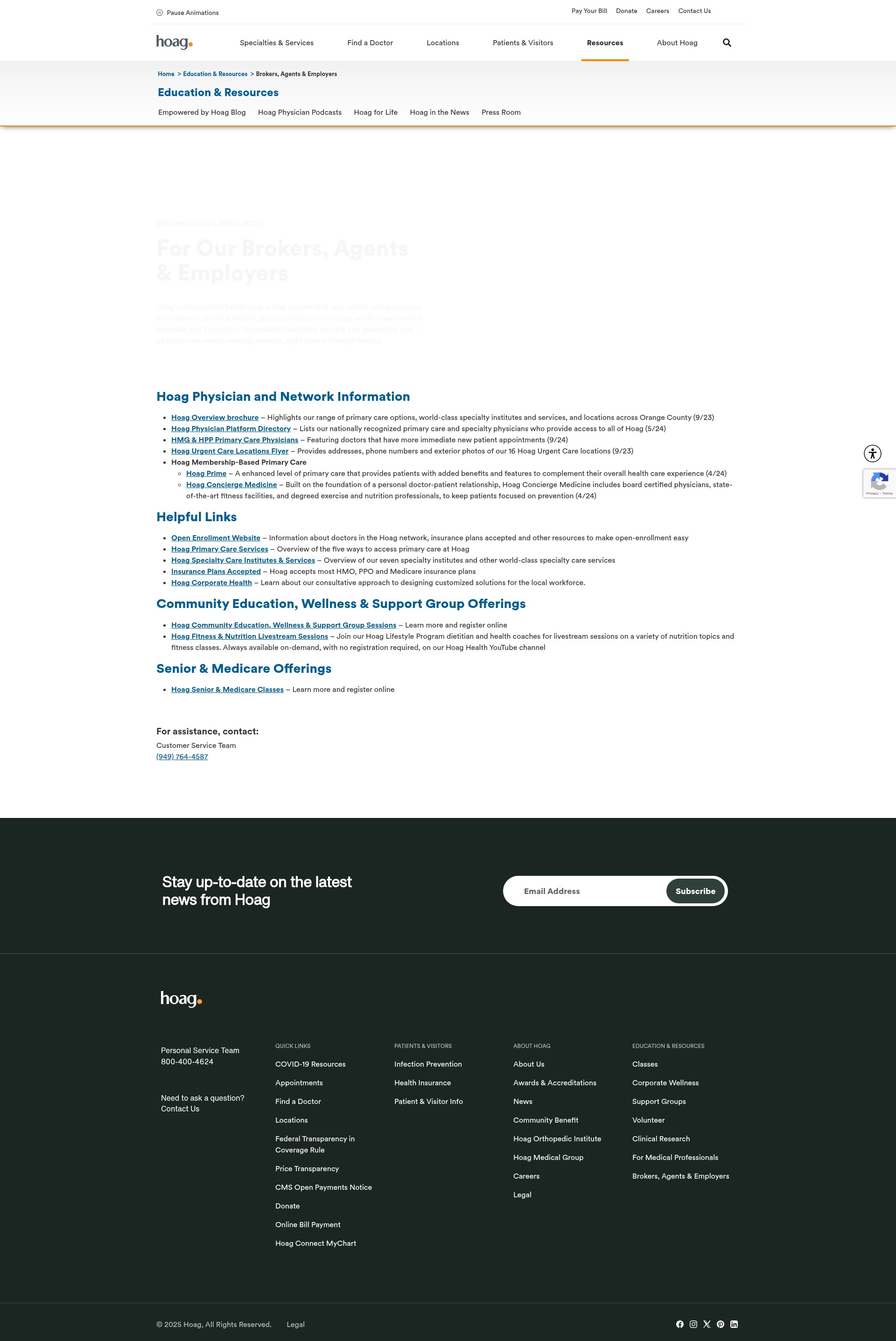 Screenshot of www.hoag.org