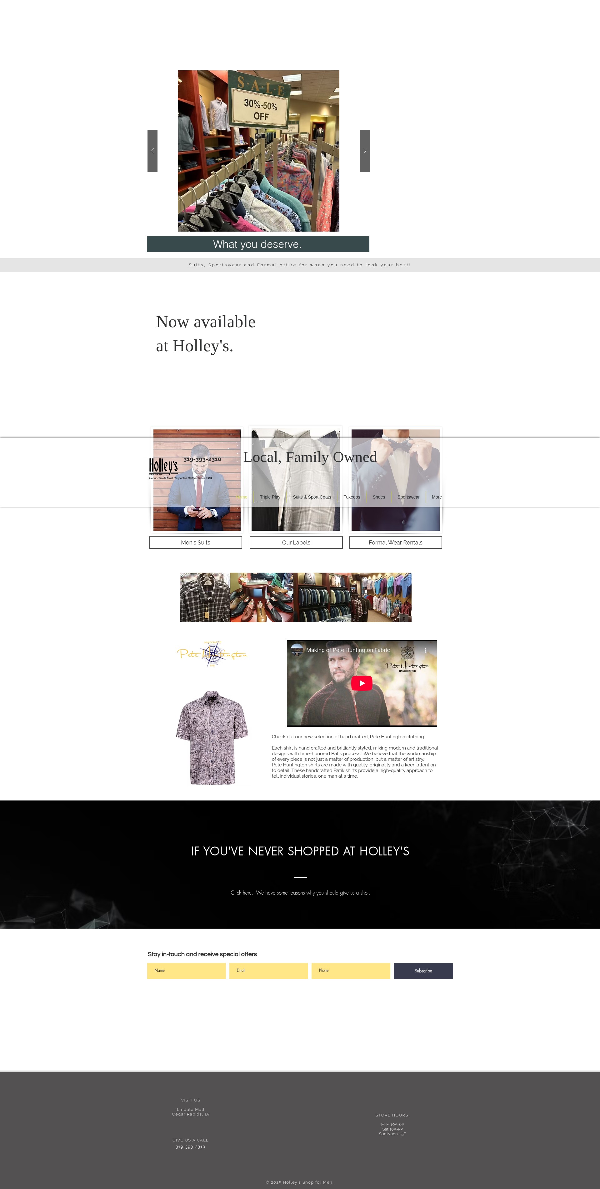 Screenshot of www.holleysshopformen.com