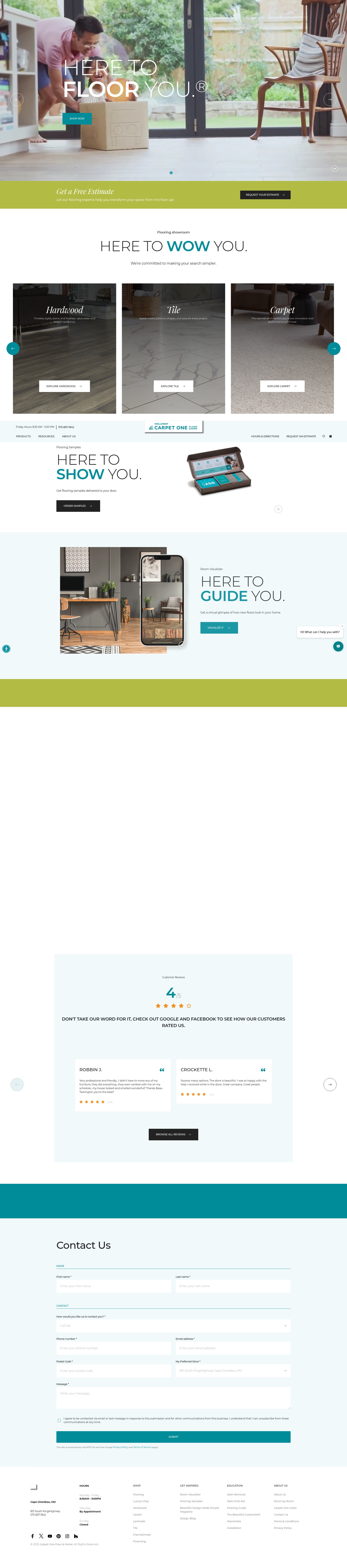 Screenshot of www.hollowaycarpetonecapegirardeau.com