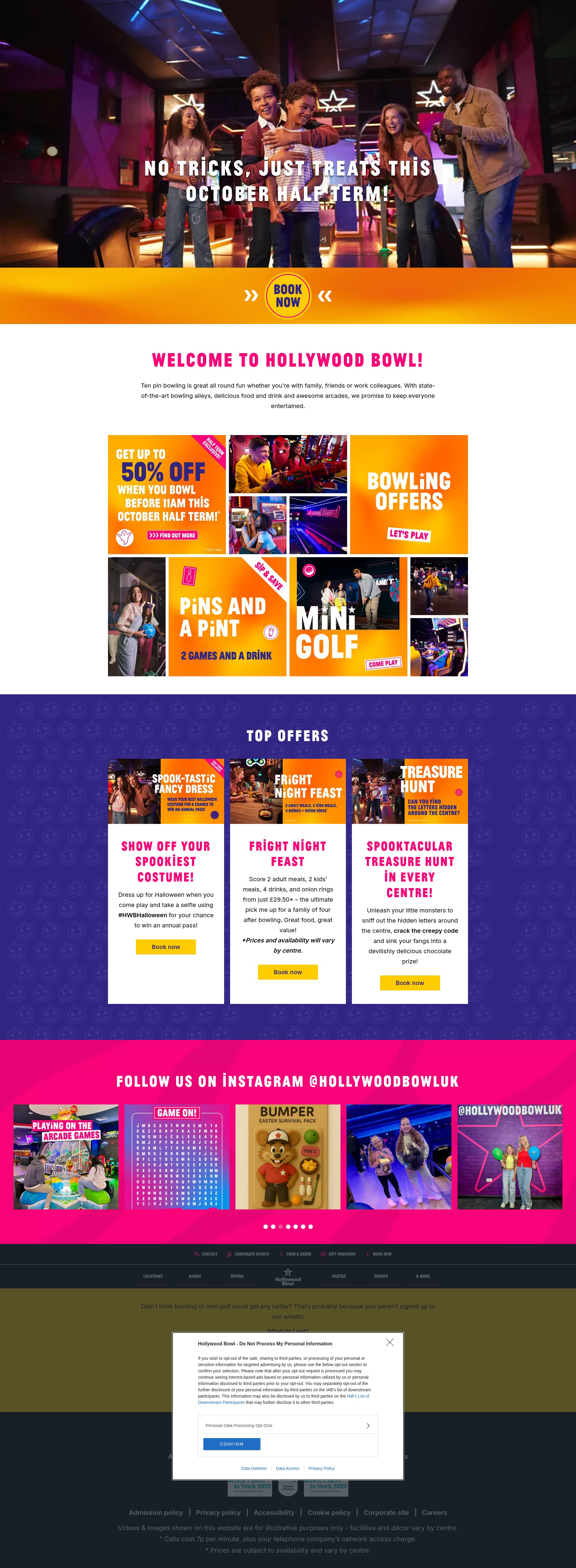Screenshot of www.hollywoodbowl.co.uk