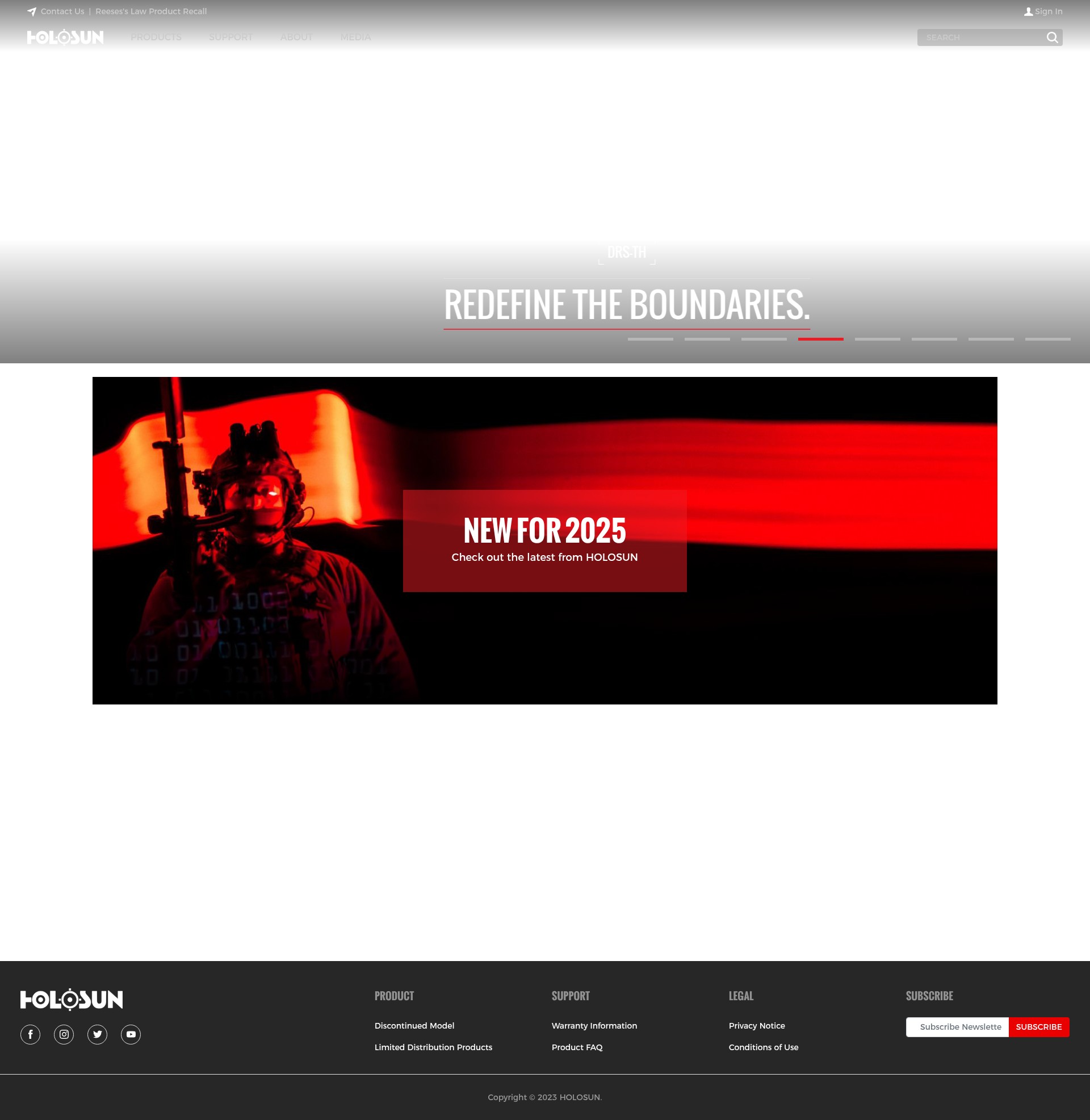 Screenshot of www.holosun.com