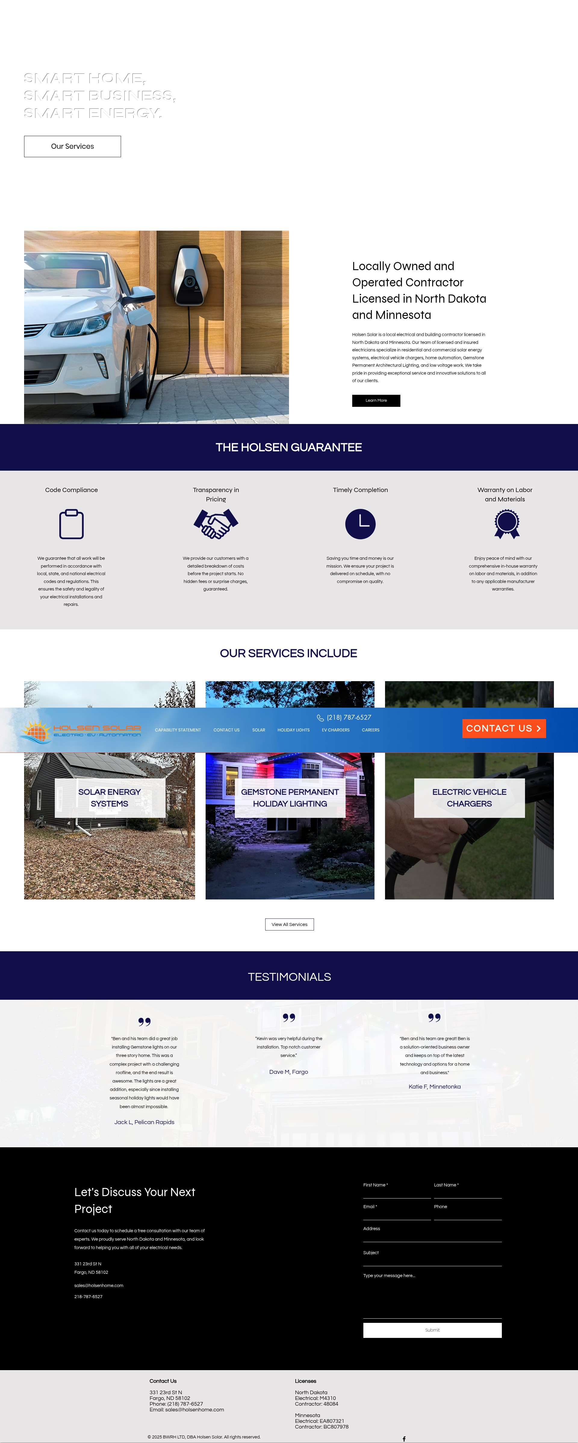 Screenshot of www.holsensolar.com