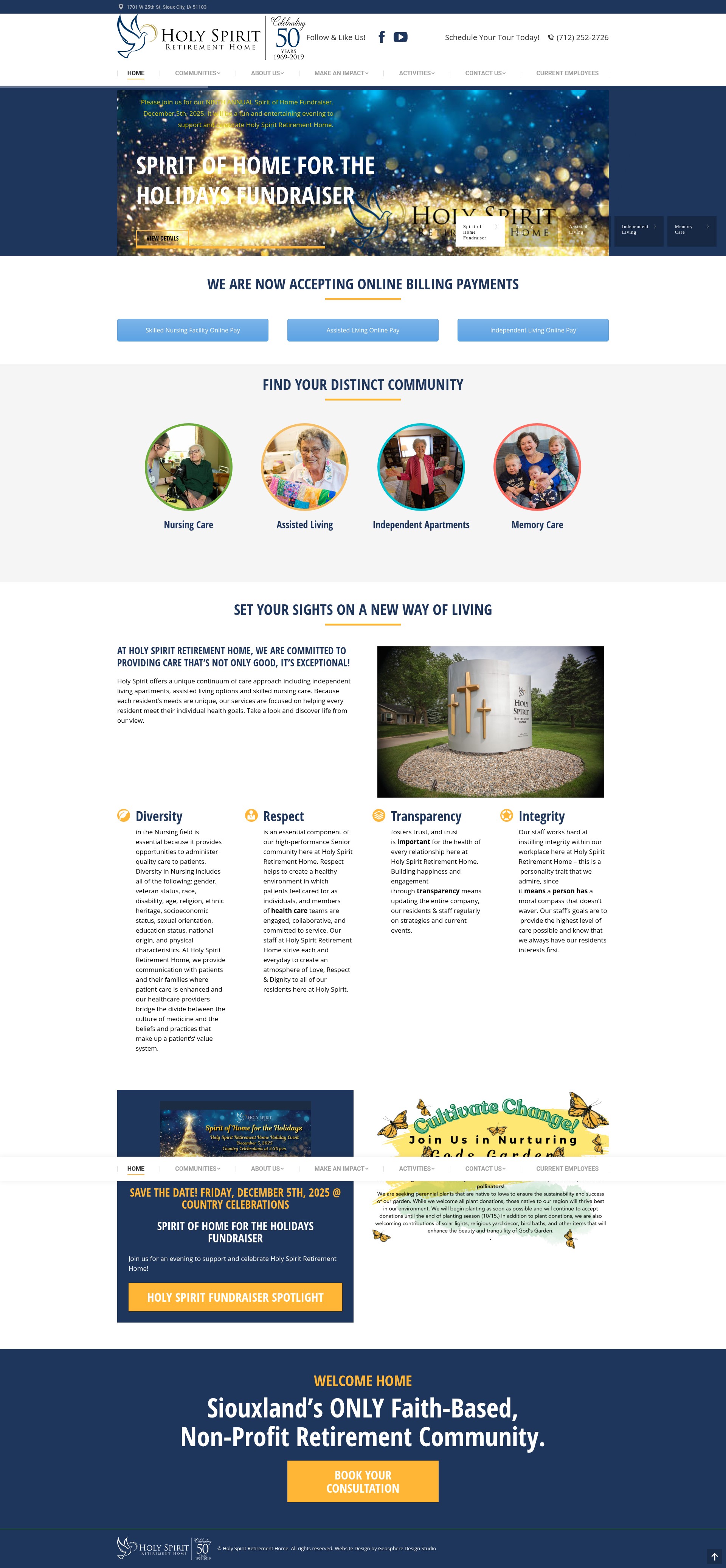 Screenshot of www.holyspiritretirementhome.com