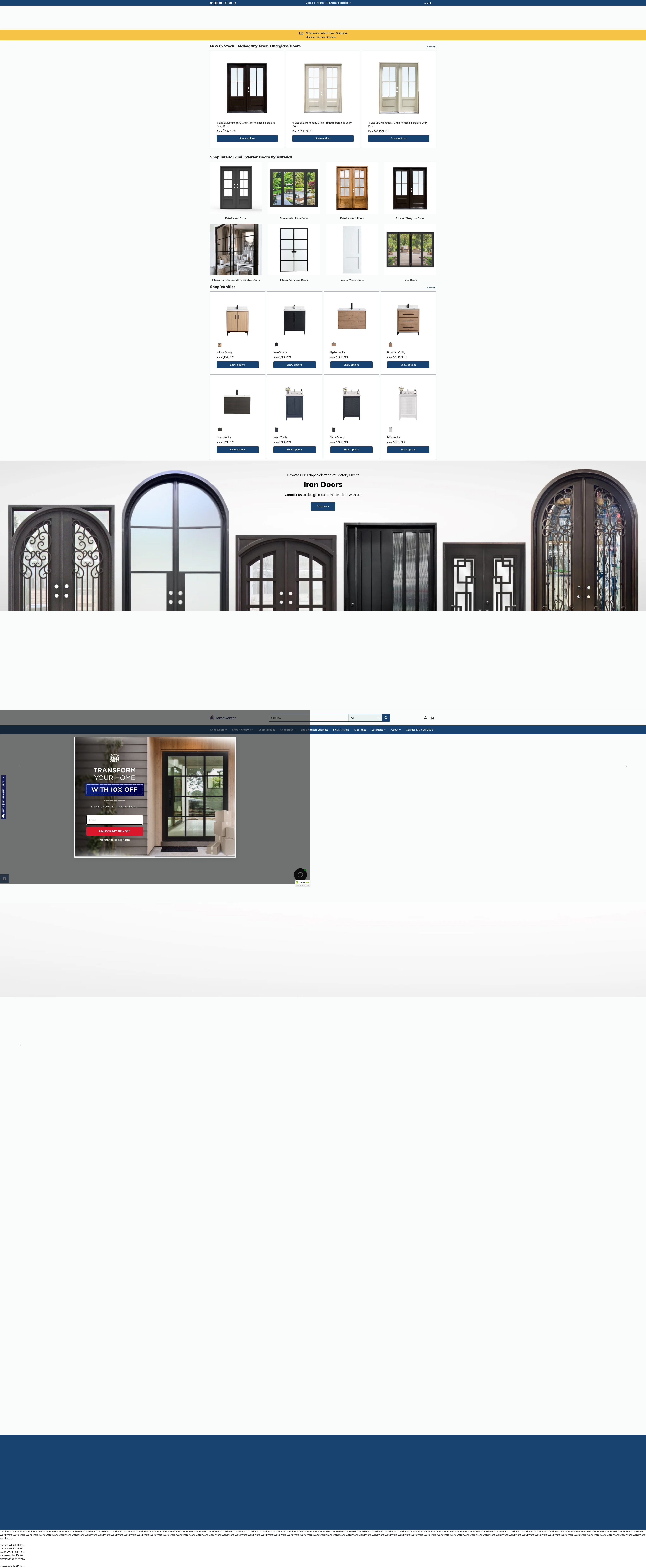 Screenshot of www.homecenteroutlet.com