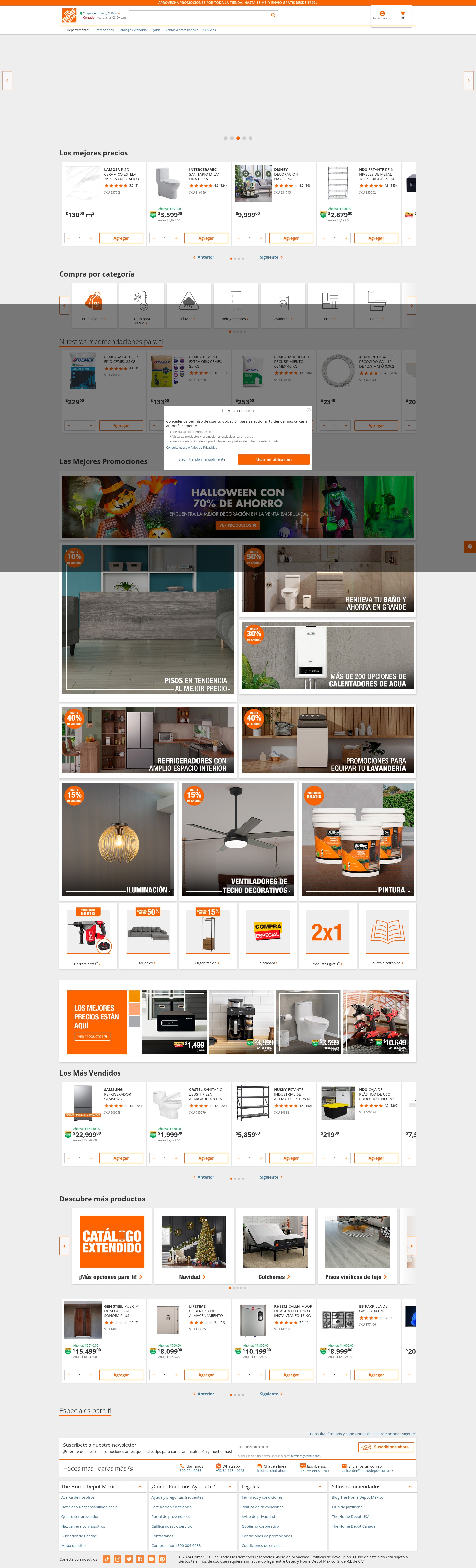 Screenshot of www.homedepot.com.mx
