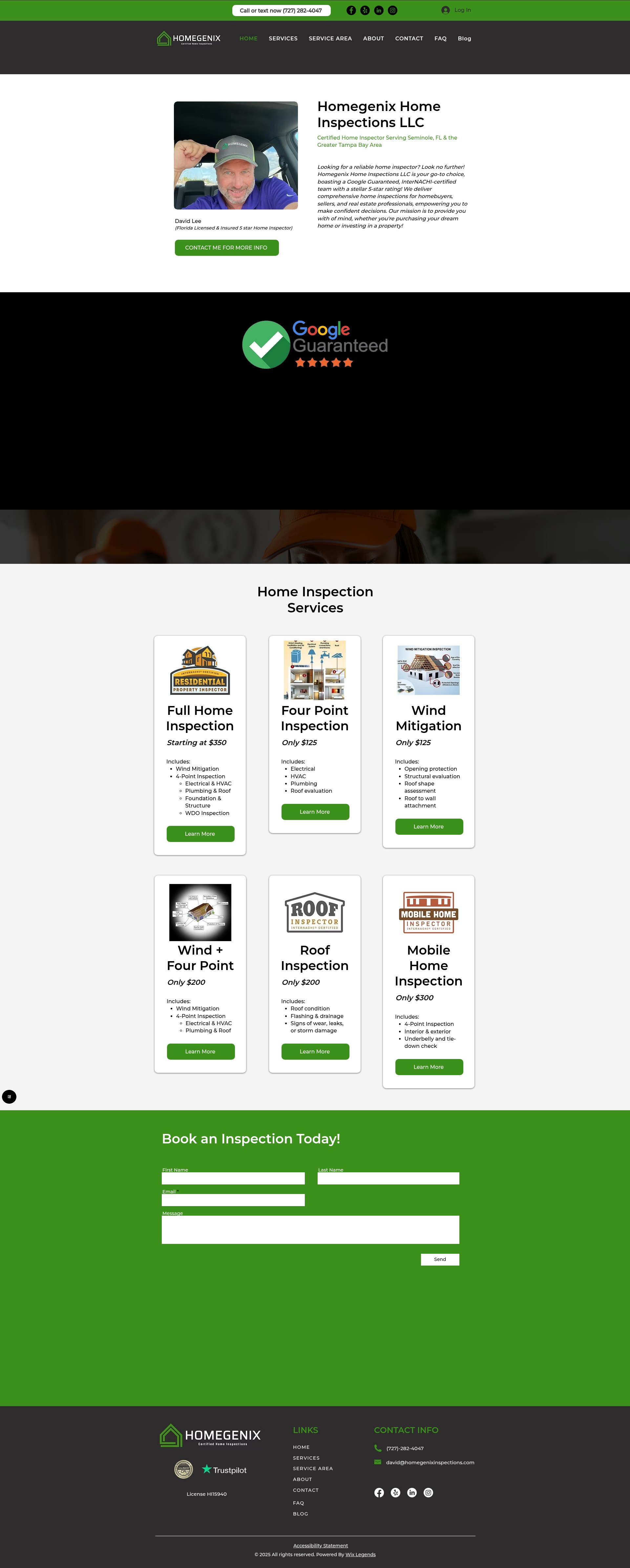 Screenshot of www.homegenixinspections.com