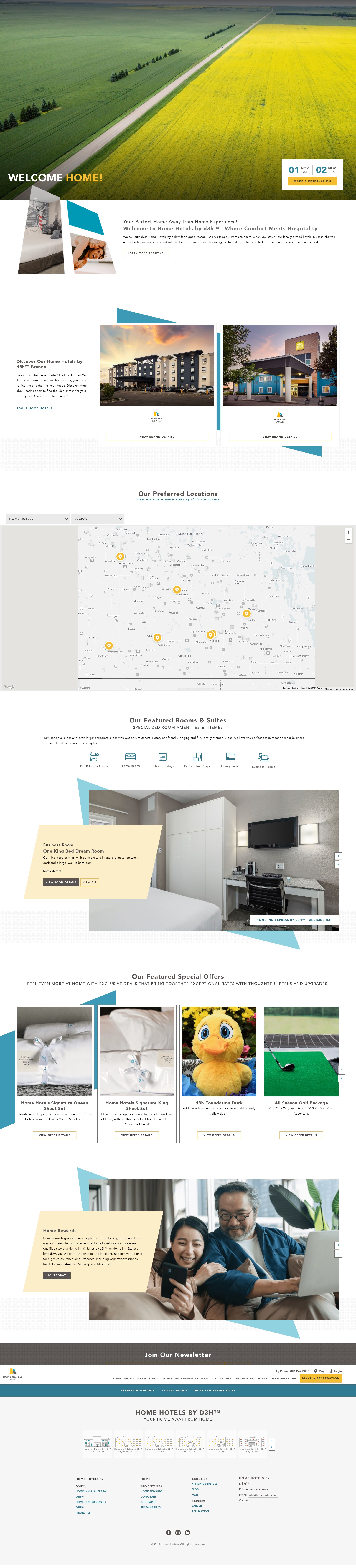 Screenshot of www.homehotels.ca