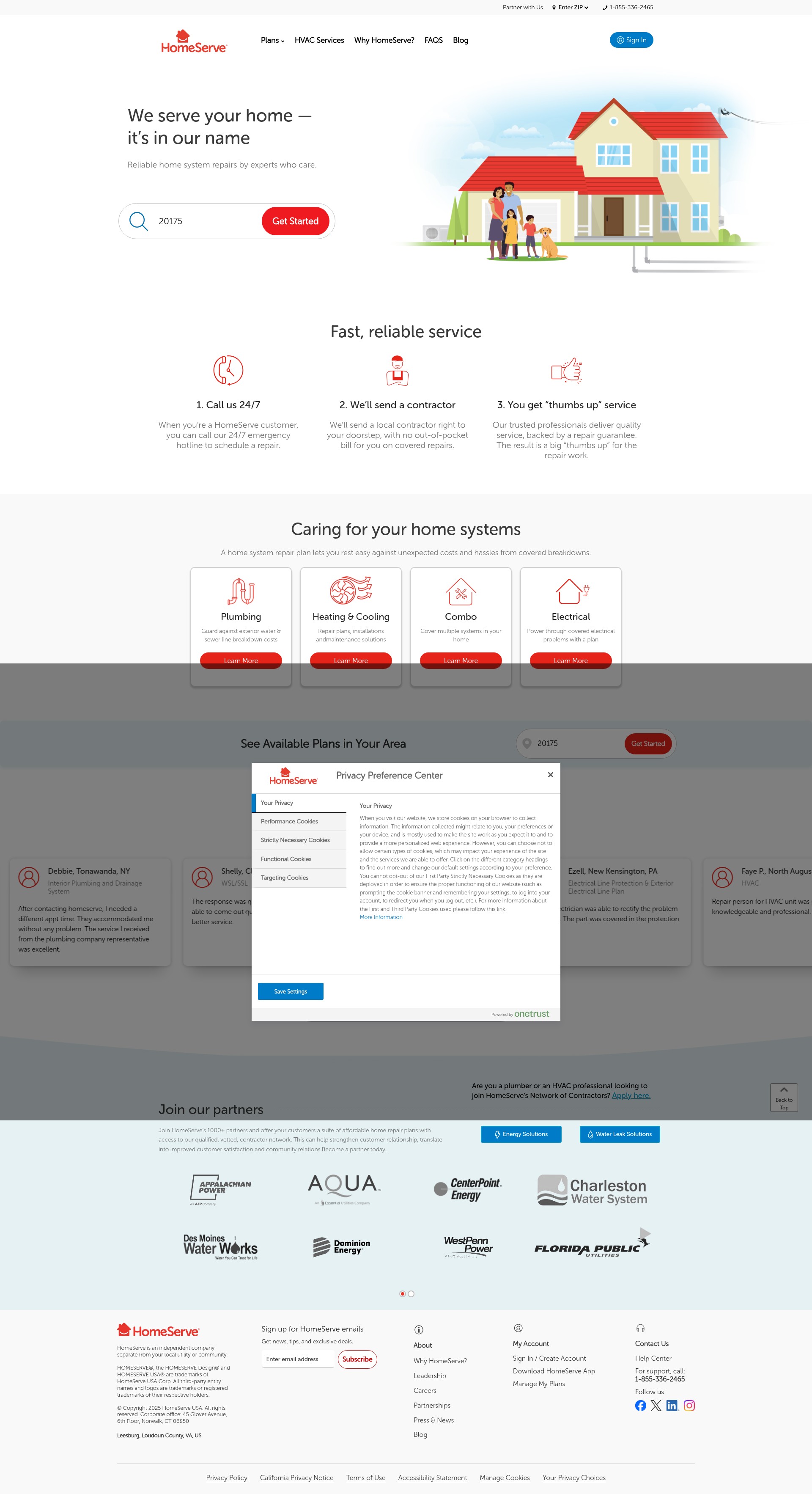 Screenshot of www.homeserve.com