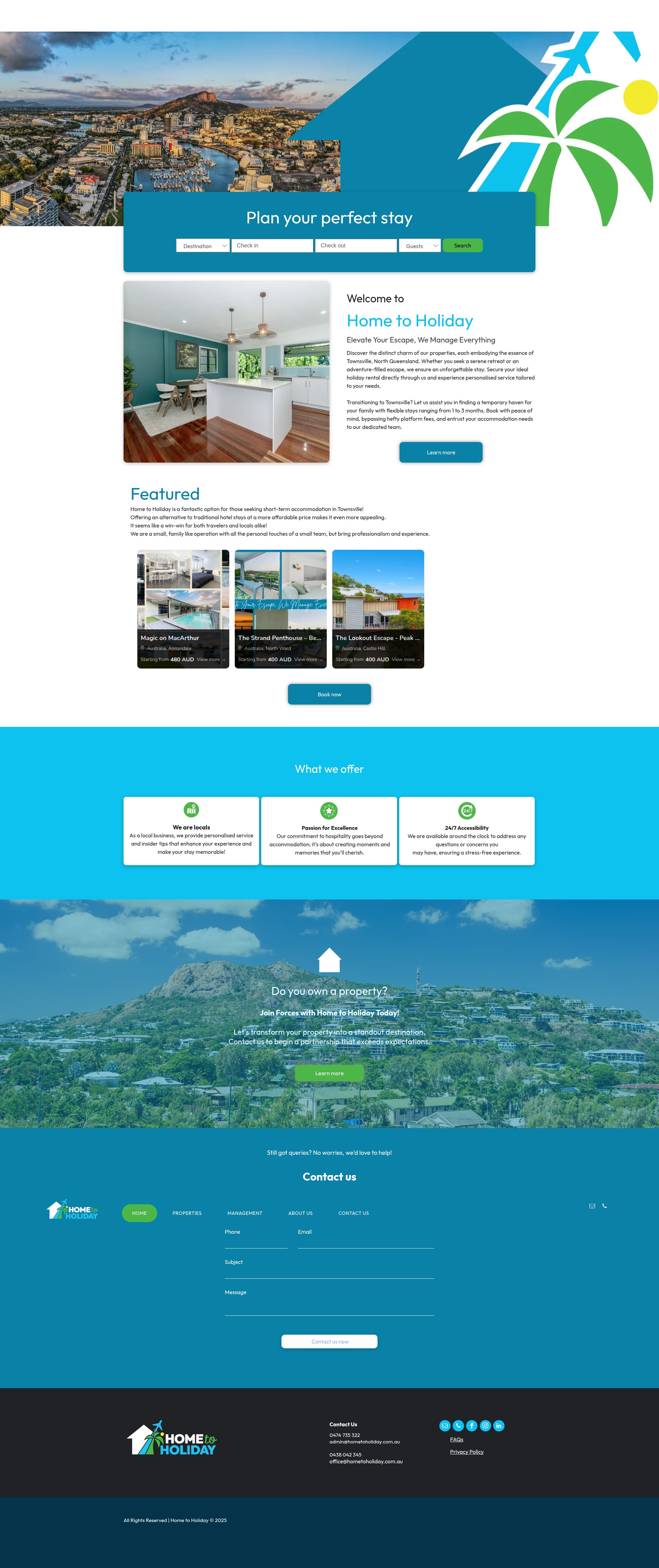 Screenshot of www.hometoholiday.com.au
