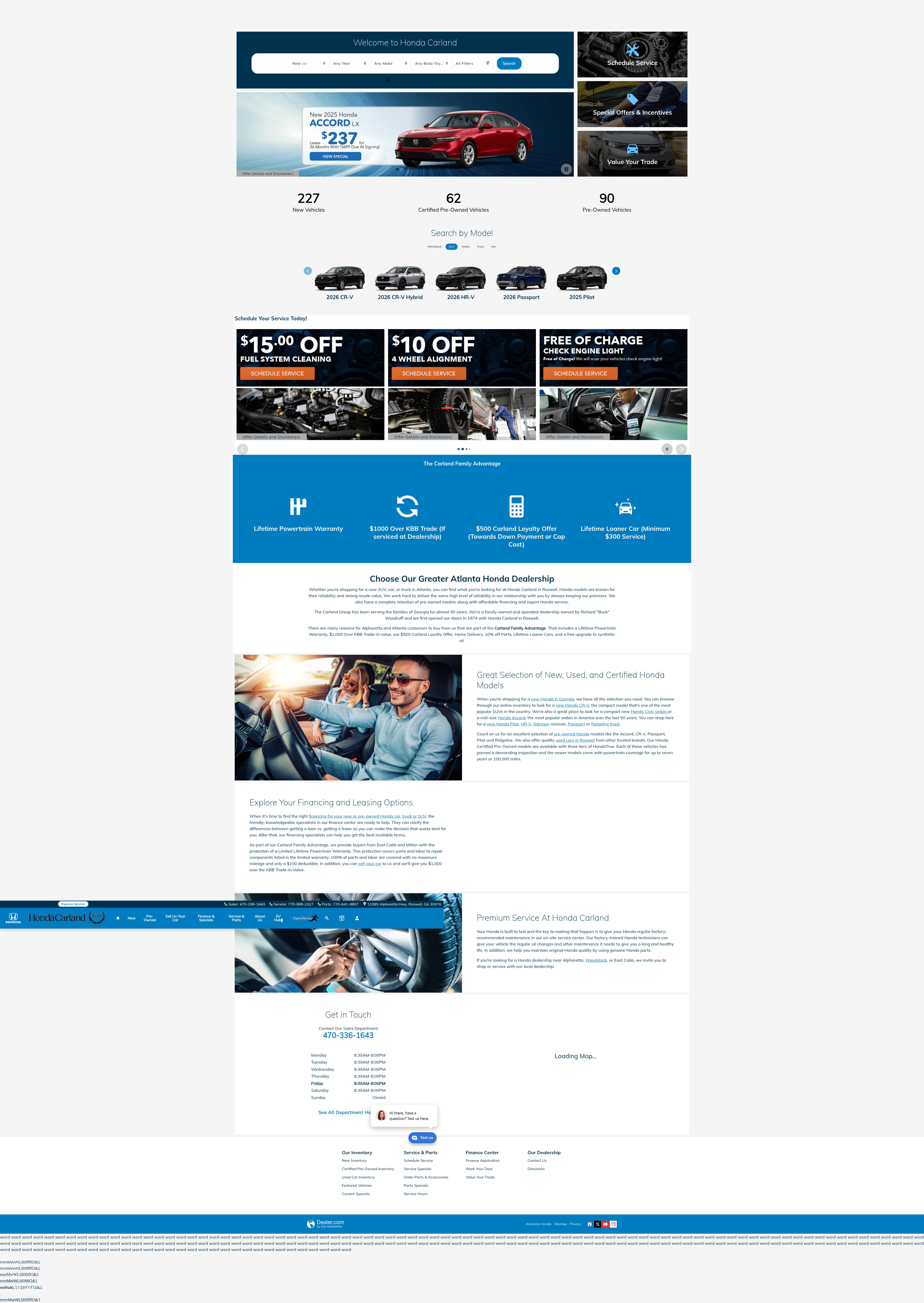 Screenshot of www.hondacarland.com