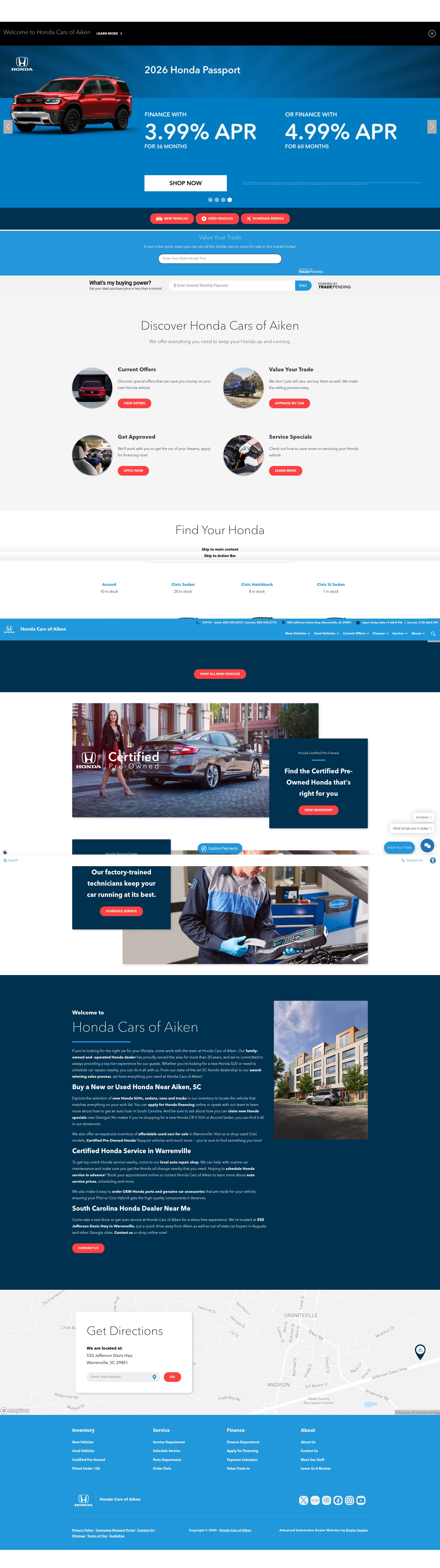 Screenshot of www.hondacarsofaiken.com
