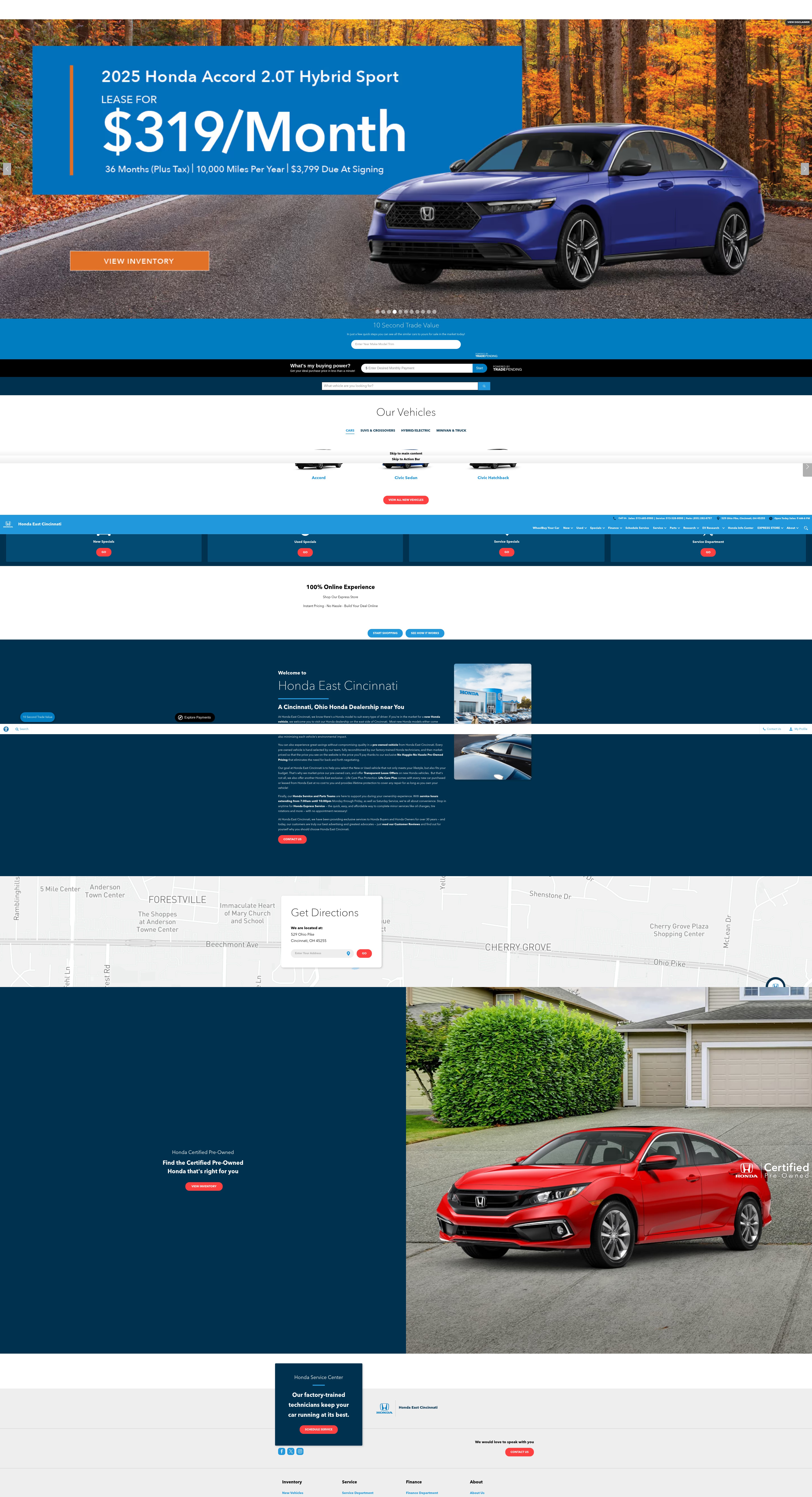 Screenshot of www.hondaeastcincy.com