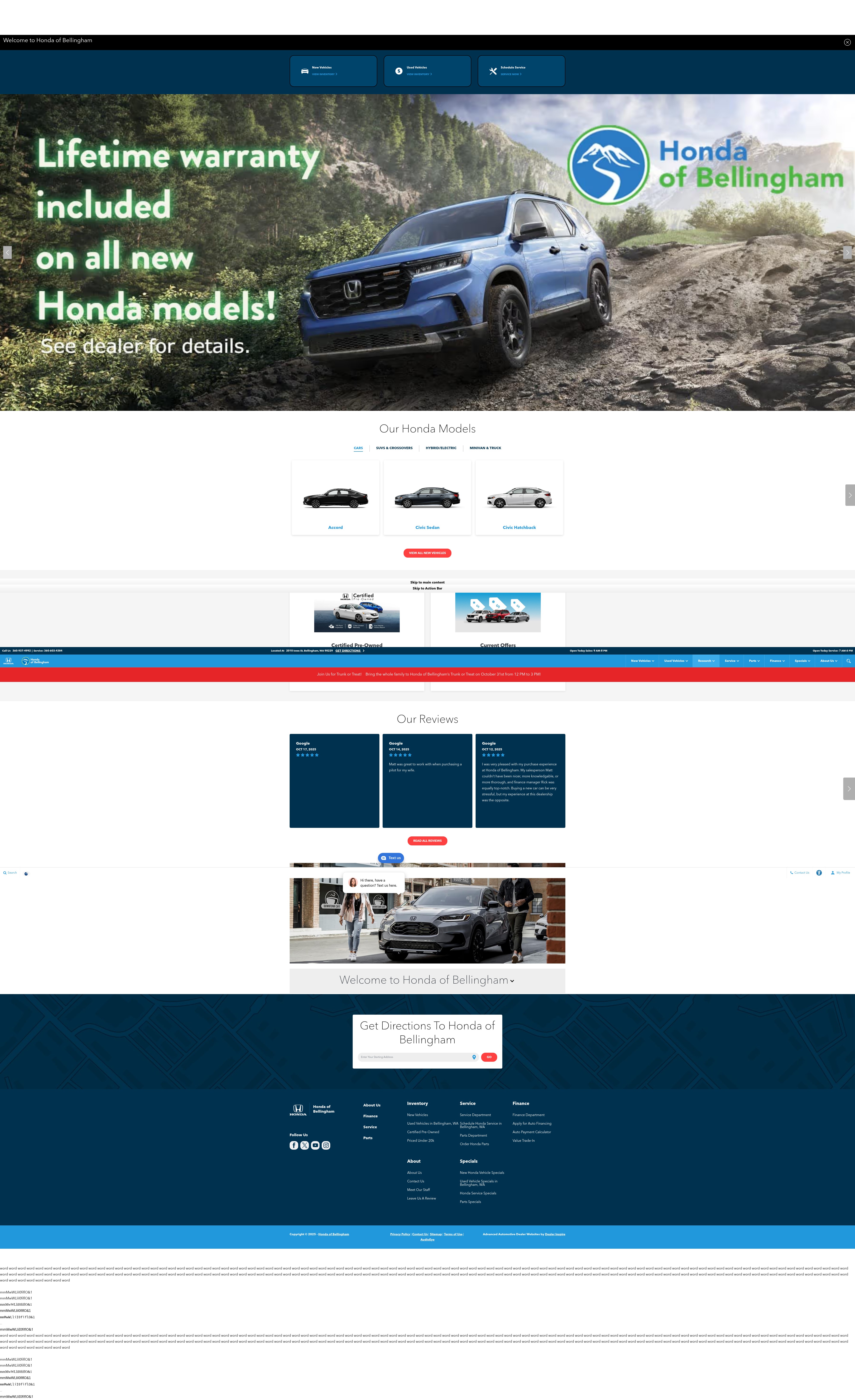 Screenshot of www.hondaofbellingham.com