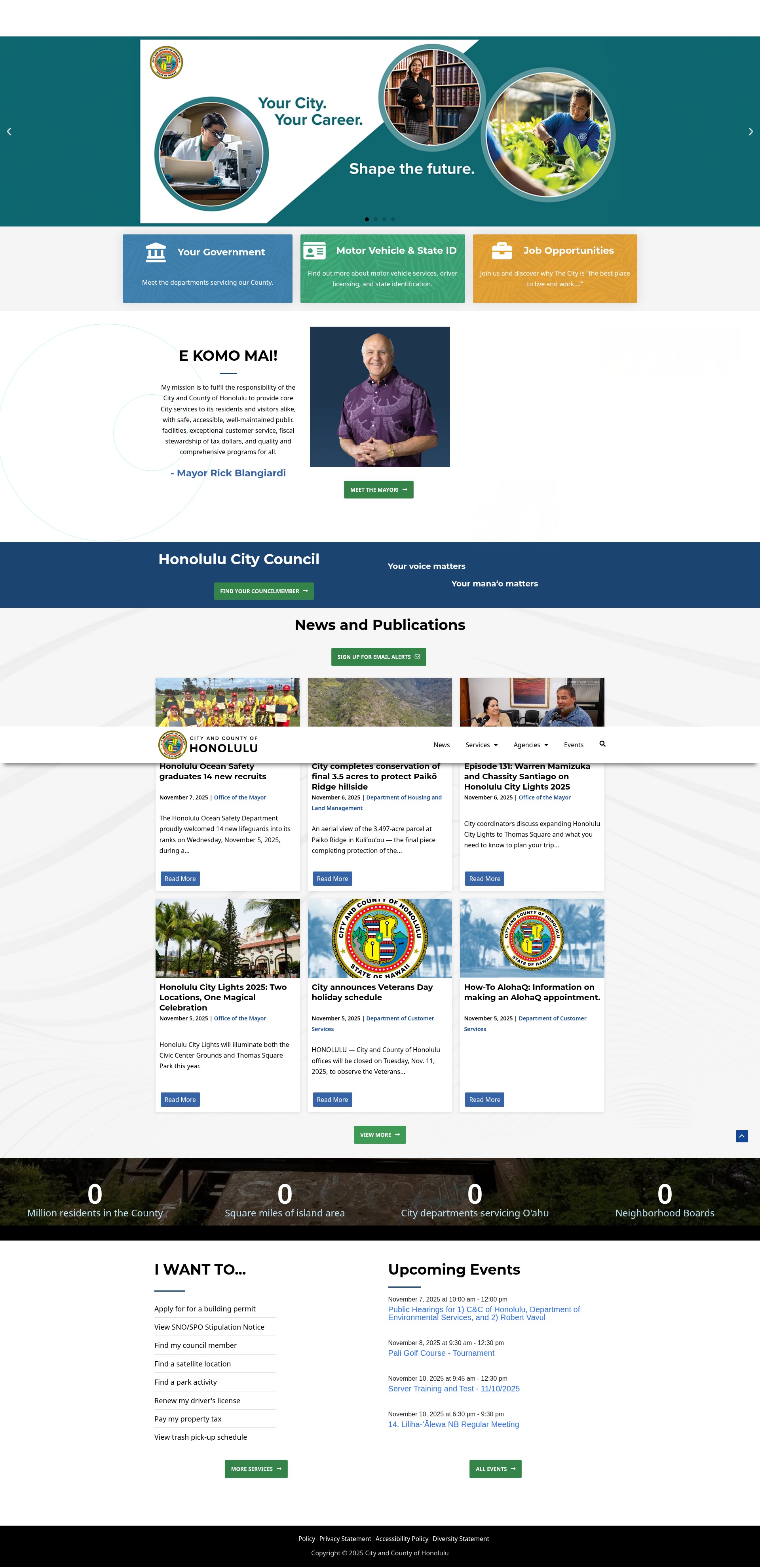 Screenshot of www.honolulu.gov