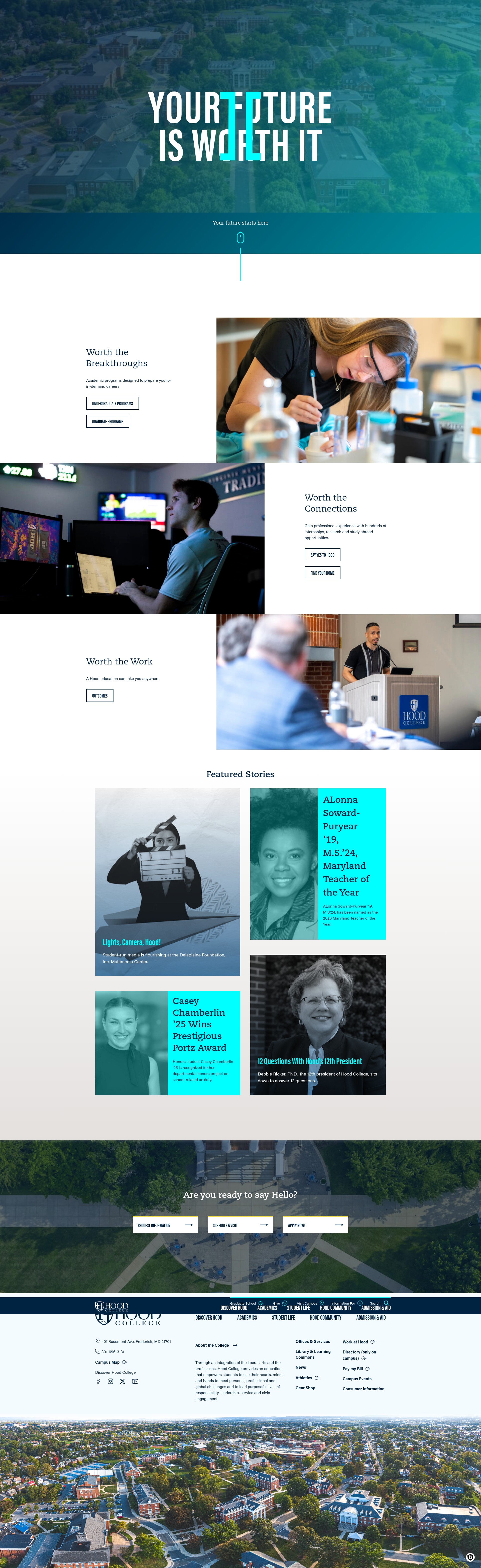 Screenshot of www.hood.edu