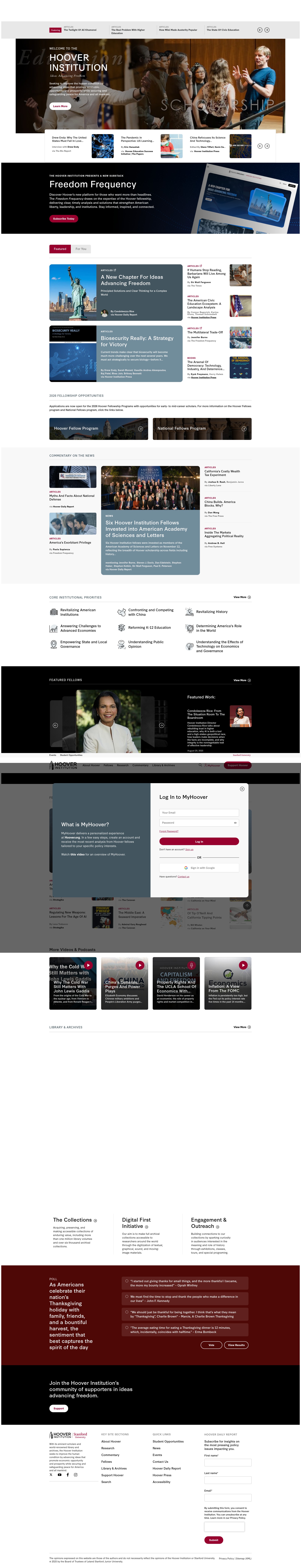 Screenshot of www.hoover.org