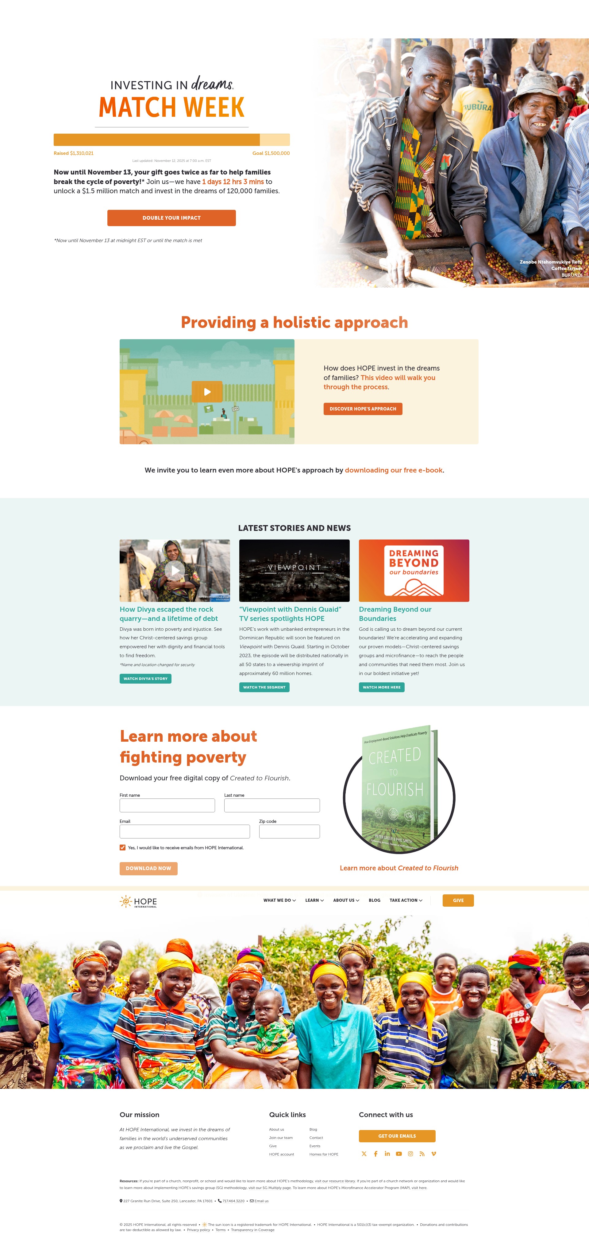 Screenshot of www.hopeinternational.org