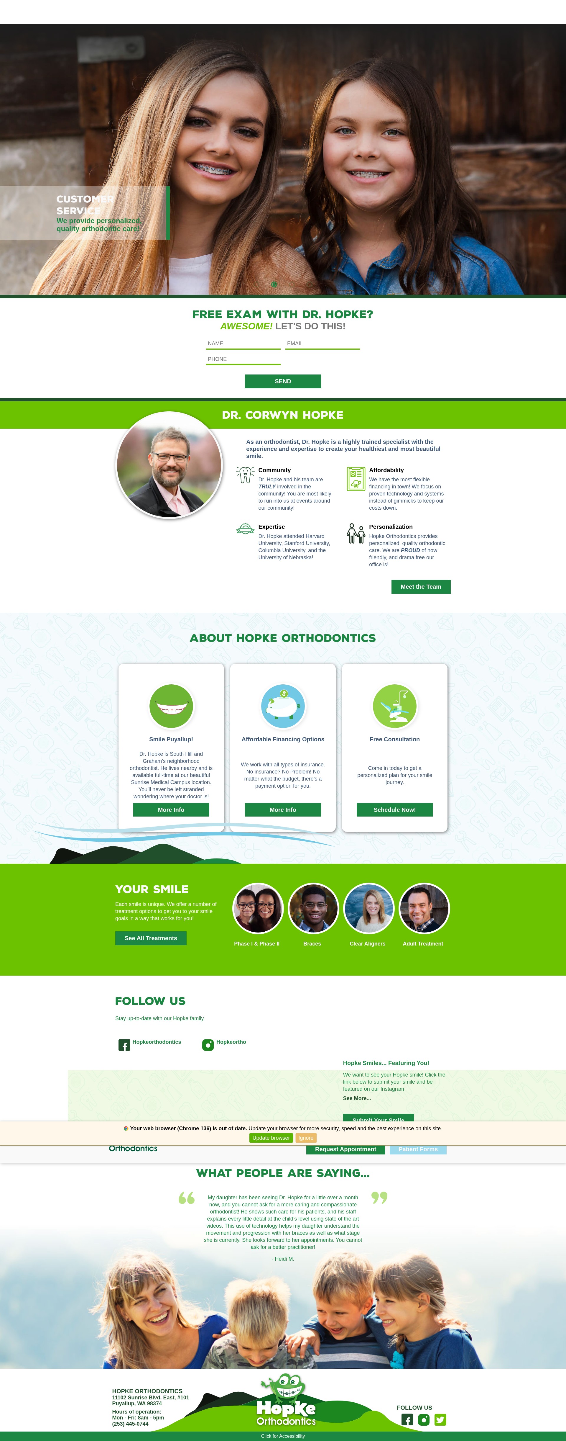 Screenshot of www.hopkeorthodontics.com