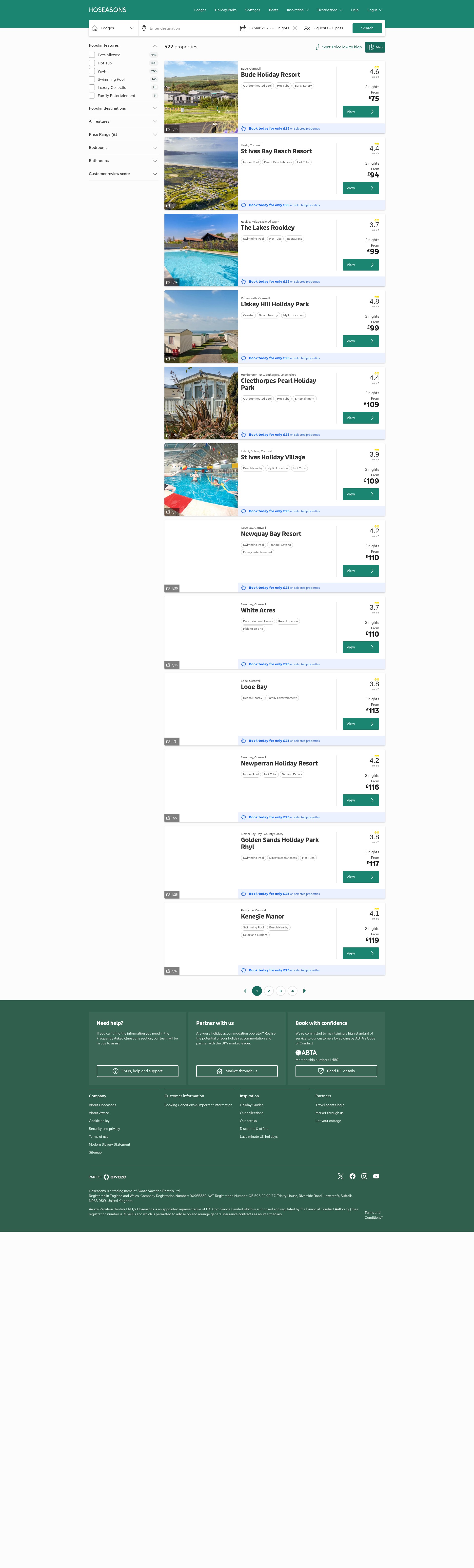 Screenshot of www.hoseasons.co.uk