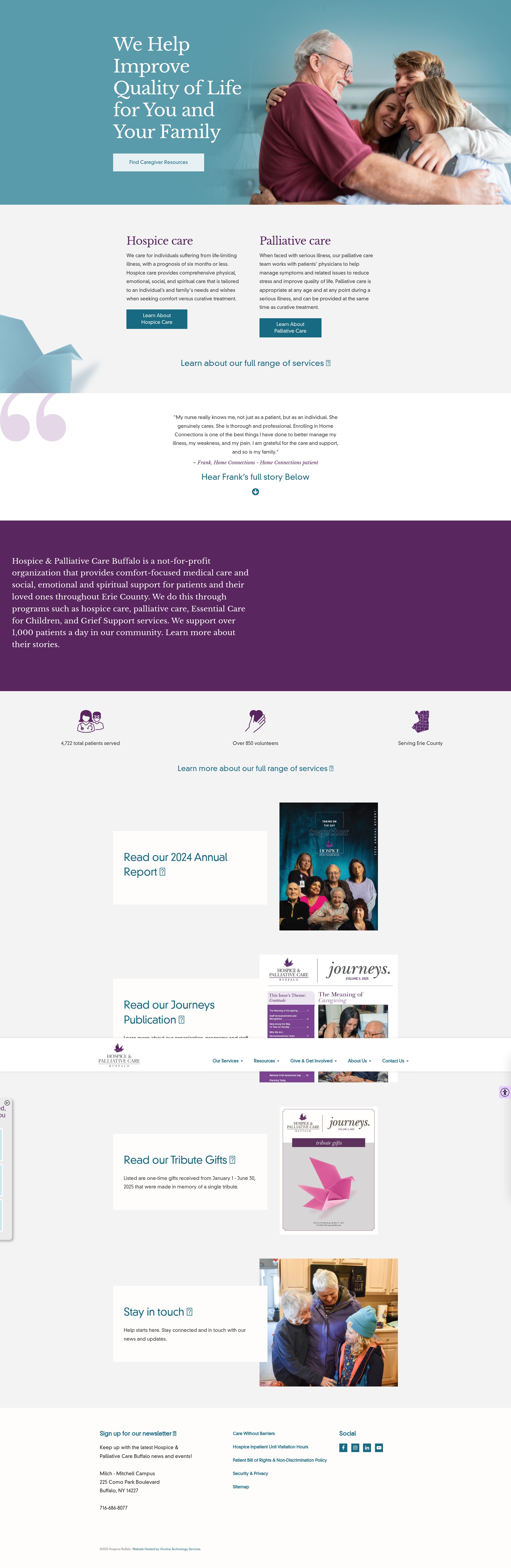 Screenshot of www.hospicebuffalo.com
