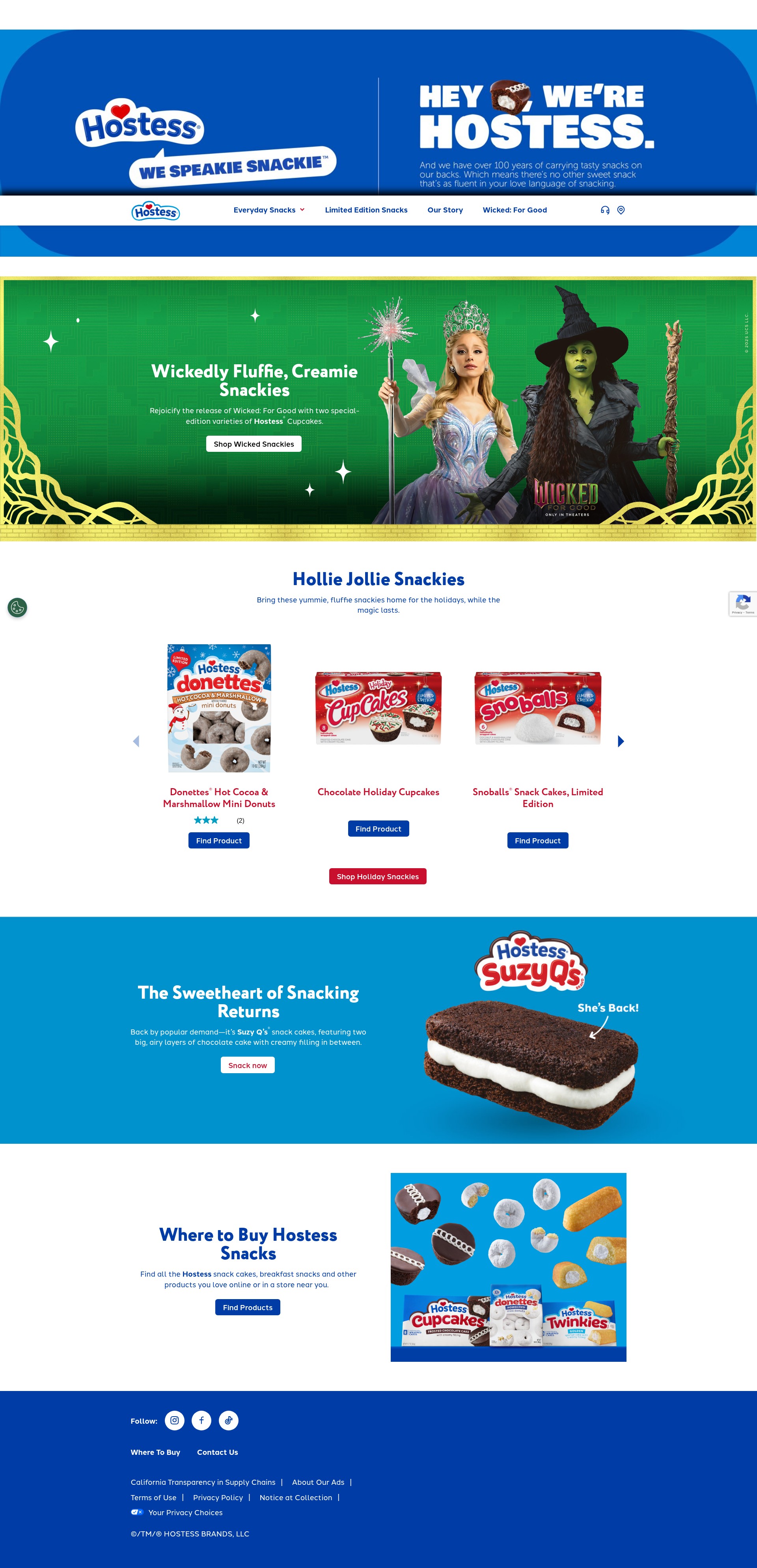 Screenshot of www.hostesscakes.com