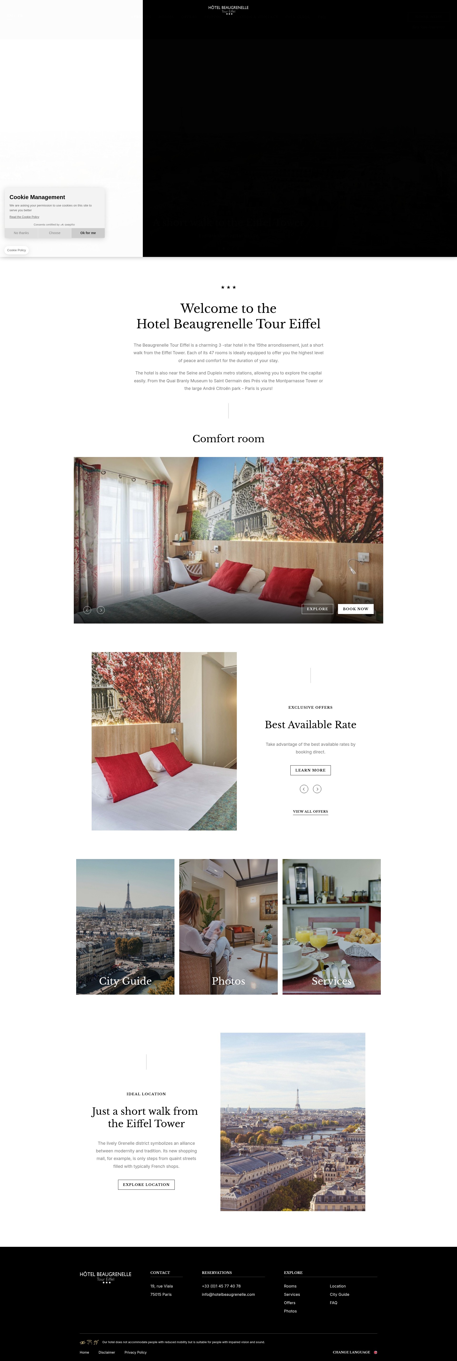 Screenshot of www.hotelbeaugrenelle.com